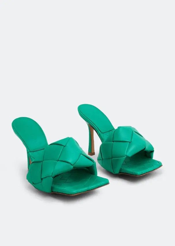 Bottega Veneta o1n1vont1224 Lido Mules in Green Size US 11 / IT 41 - 2 Thumbnail