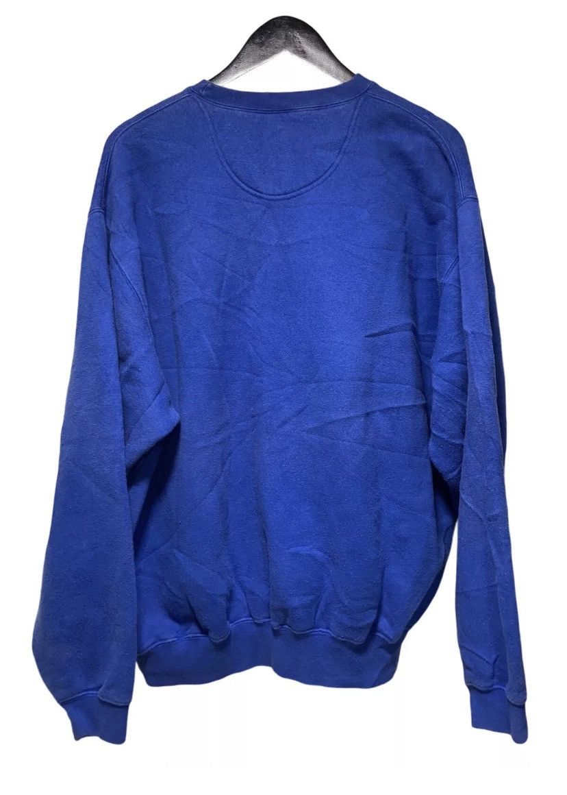 Nike × Vintage VTG Nike Spell Out Sweatshirt Blue Center Swoosh Felt Logo Size US XL / EU 56 / 4 - 7 Thumbnail