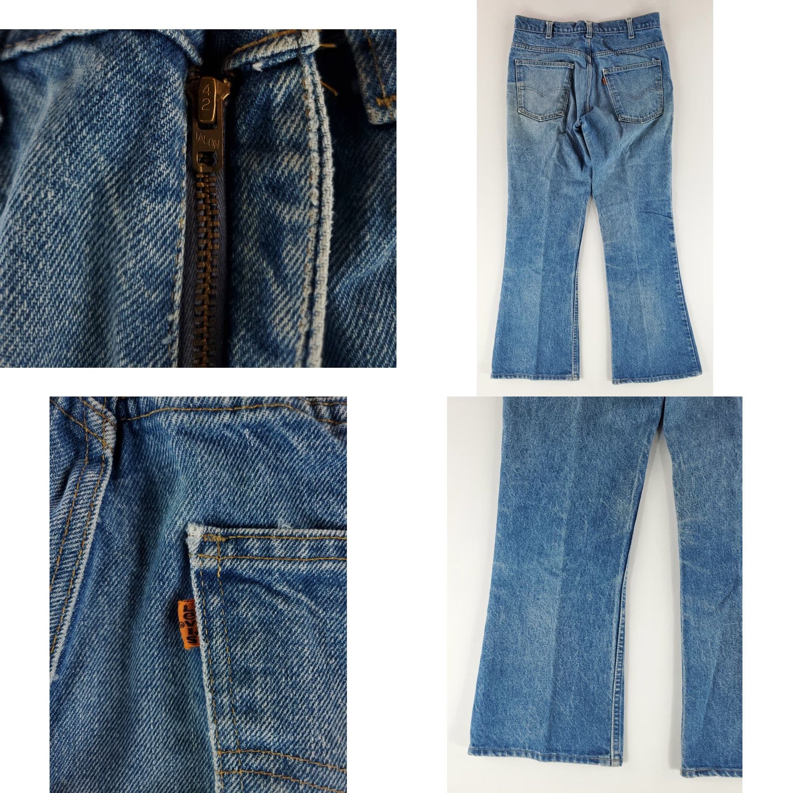 Levi's VINTAGE Levi's 646 Bell Bottoms Jeans Whiskering Talon 42 Mens 33x29 Blue Flared 70s Mens Size US 33 - 8 Thumbnail