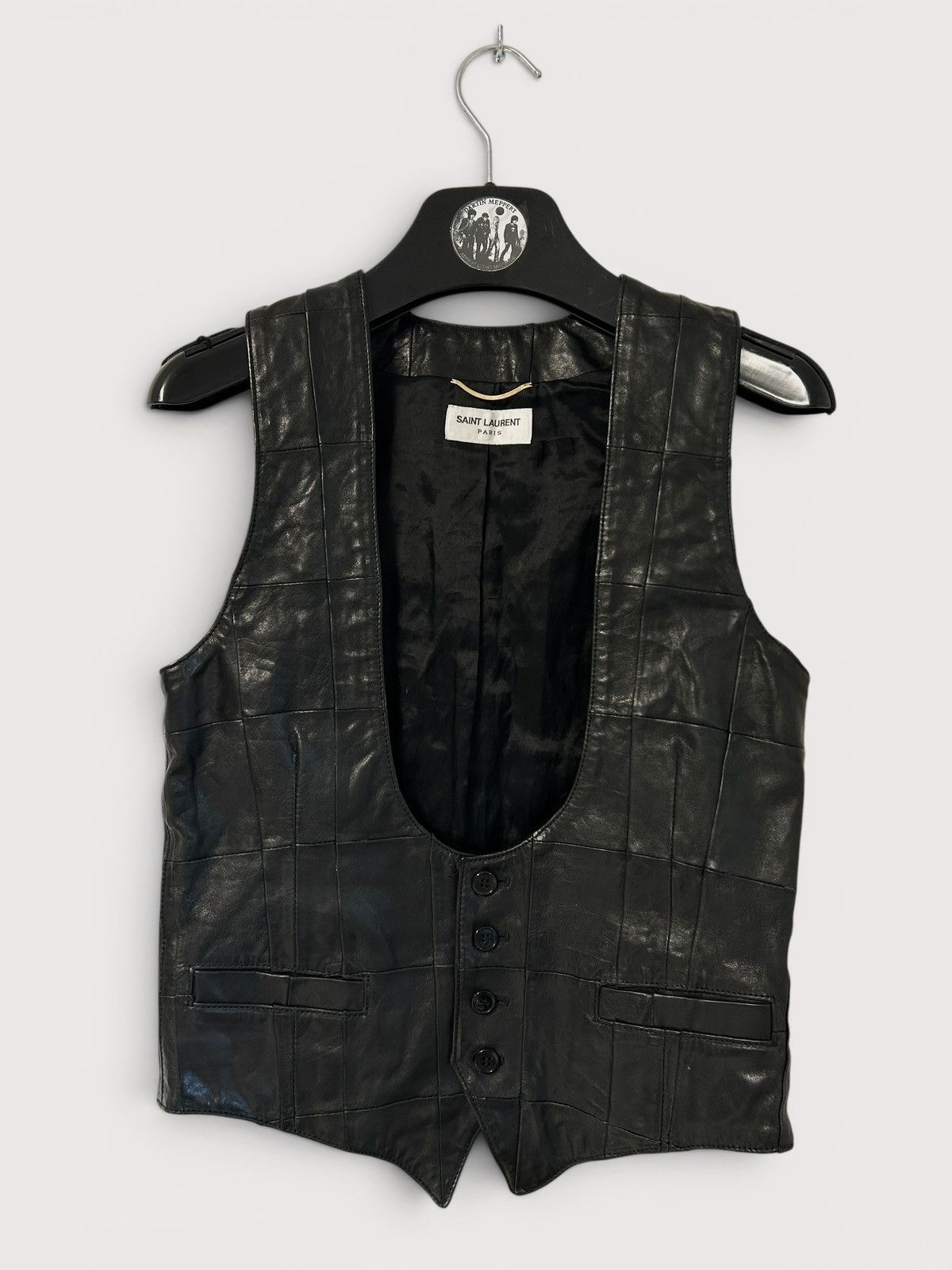 Saint Laurent Paris SS2015 Psych Rock Patchwork Leather Vest Size US S / EU 44-46 / 1 - 1 Thumbnail