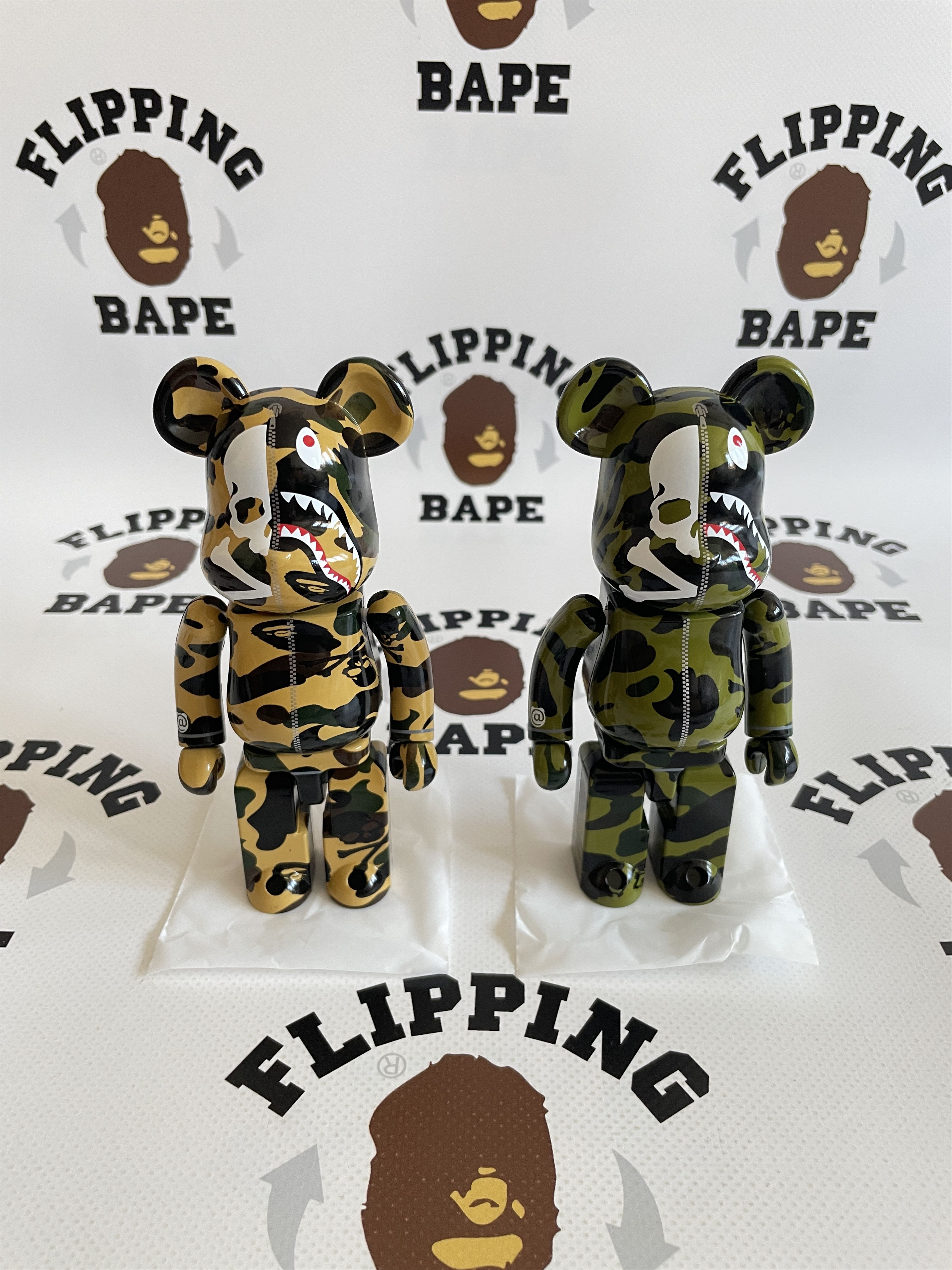 image of Bape X Mmj Be@rbrick Chogokin in Yellow Green, Men's