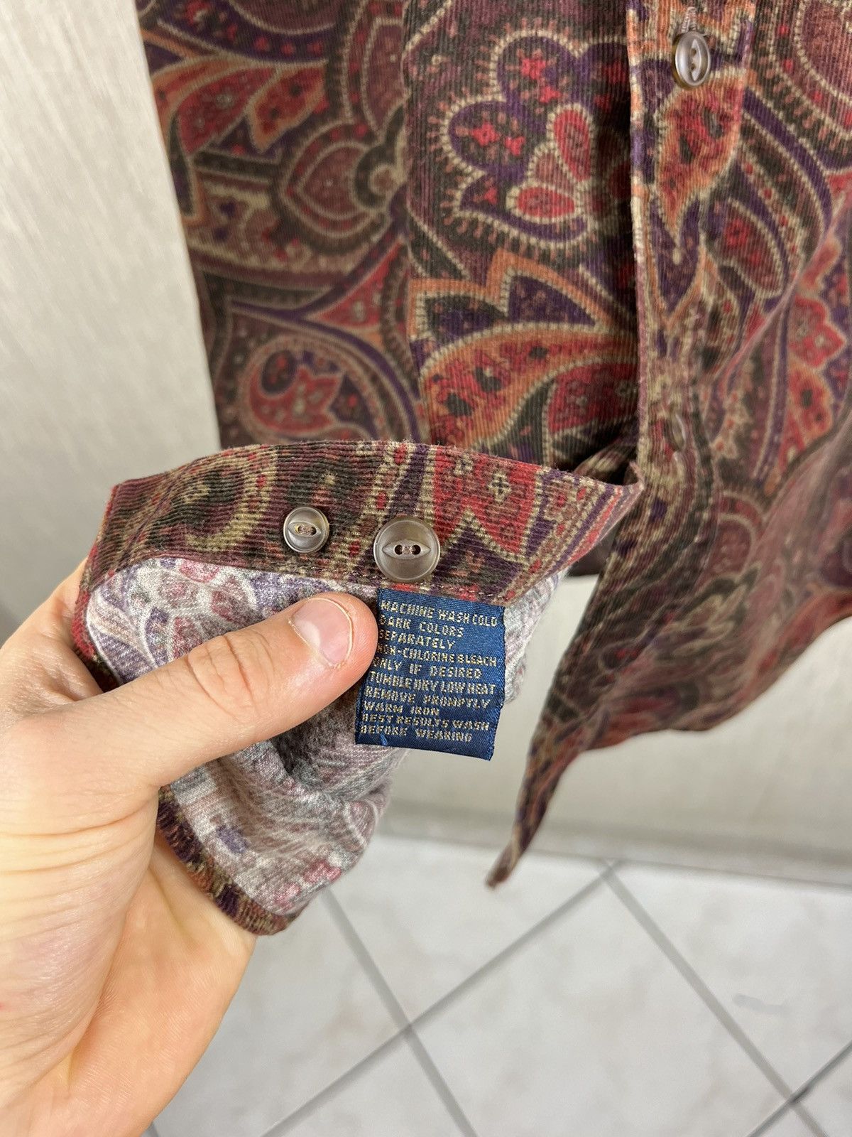 Chaps Ralph Lauren × Ralph Lauren × Vintage Chaps Ralph Lauren corduroy velvet fullprint floral shirt Size US L / EU 52-54 / 3 - 19 Thumbnail