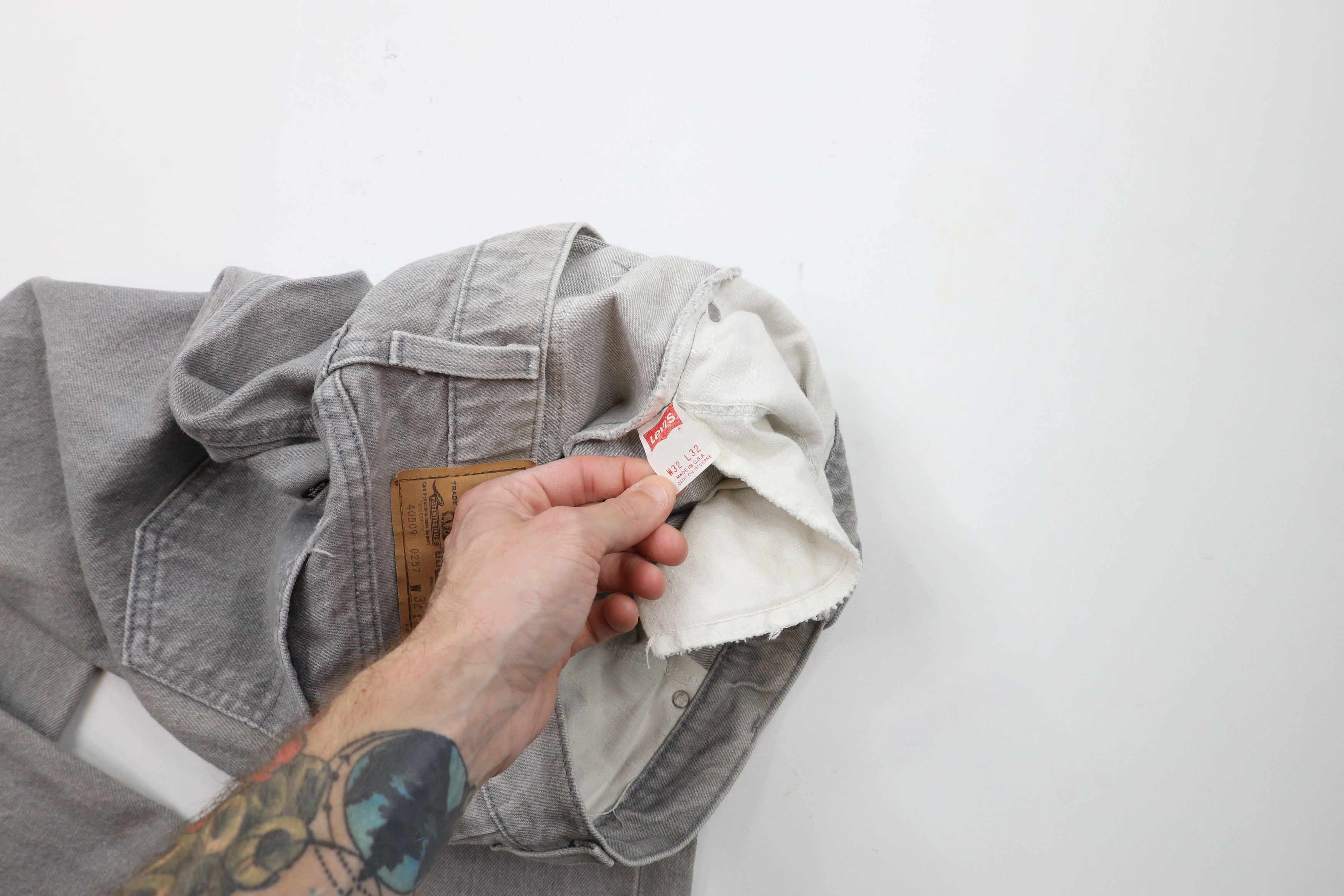 Levi's × Vintage Vintage 90s Levis Tab Straight Leg Denim Jeans Gray USA Size US 30 / EU 46 - 7 Thumbnail