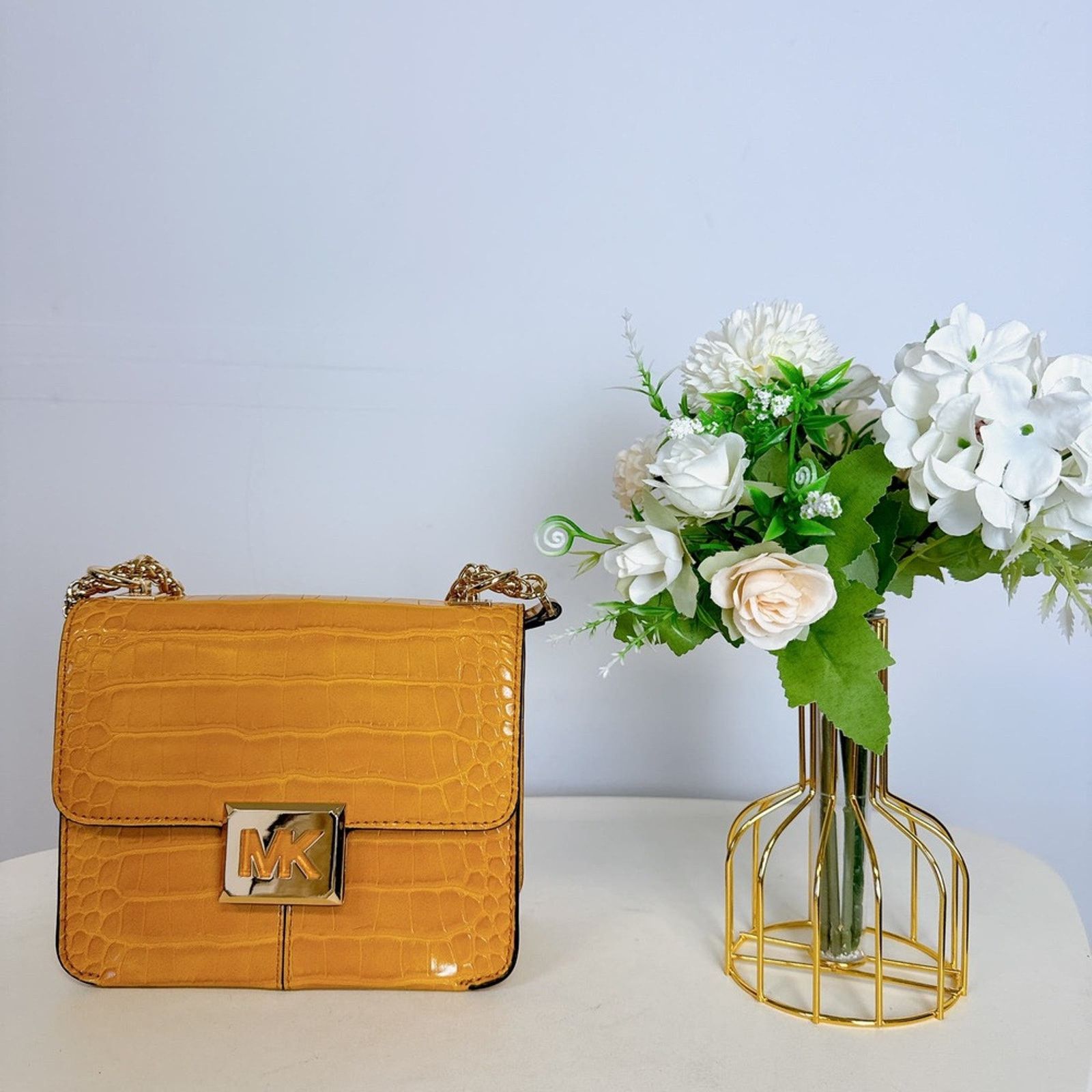 Michael Kors Michael Kors 35F1G6SS1E Sonia Sm Crocodile Embossed MARIGOLD Size ONE SIZE - 2 Thumbnail