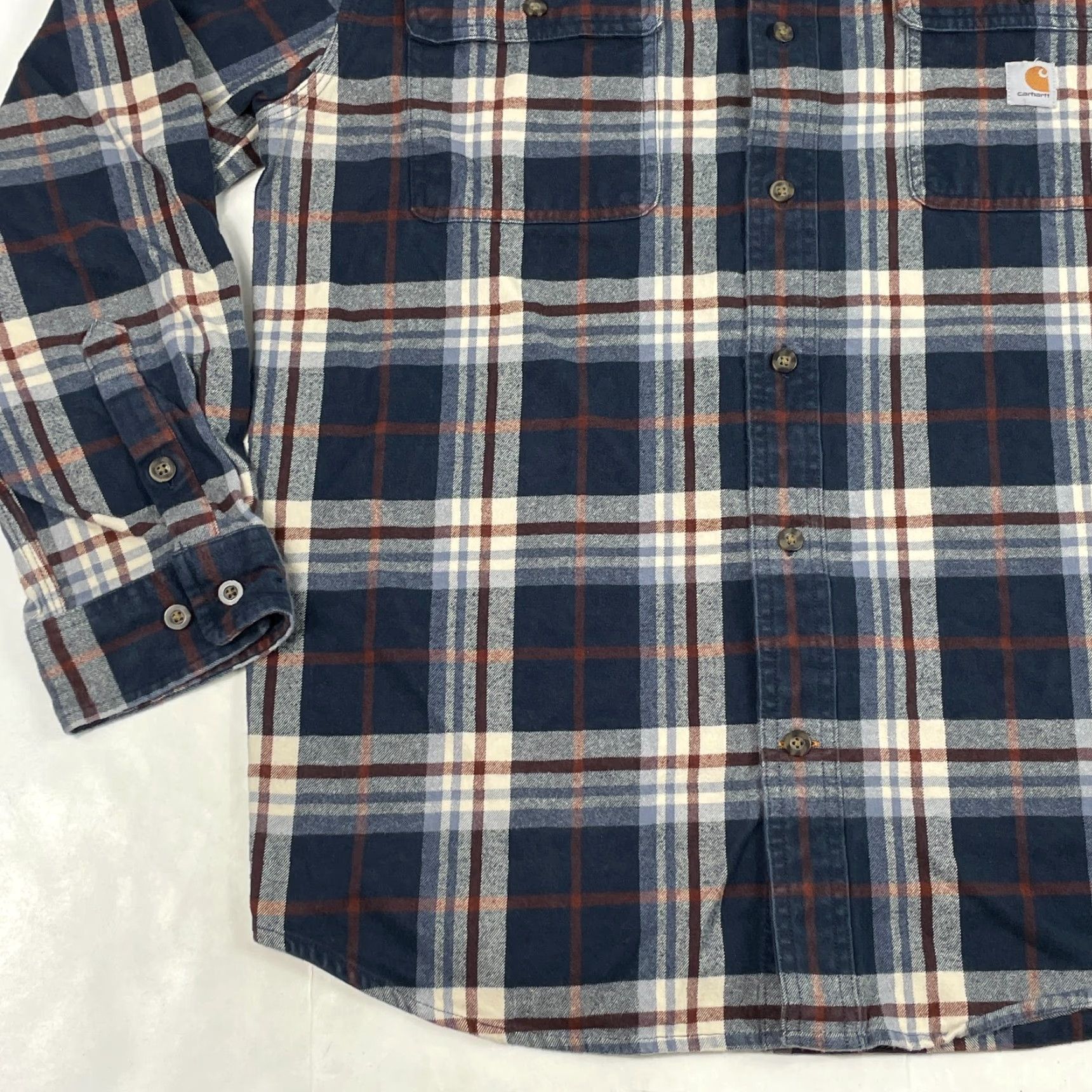 Carhartt VINTAGE Carhartt Shirt Mens Medium Blue Flannel Workwear Rugged Relaxed Hiking Fishing Size US M / EU 48-50 / 2 - 5 Thumbnail