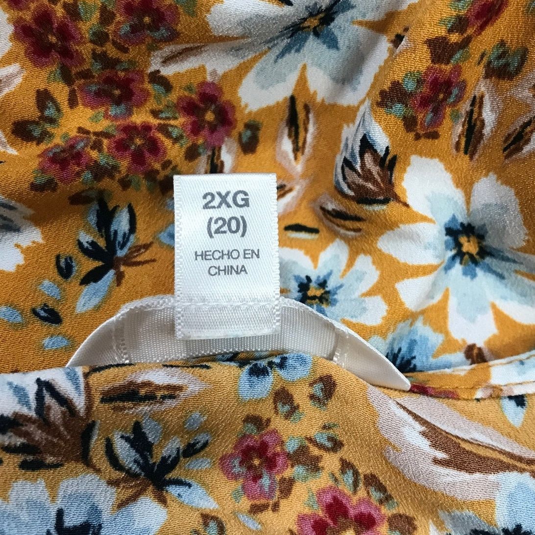 Other Time and Tru Floral Round Neck Short Sleeve Top XXL Size XXL / US 16-18 / IT 52-54 - 4 Thumbnail