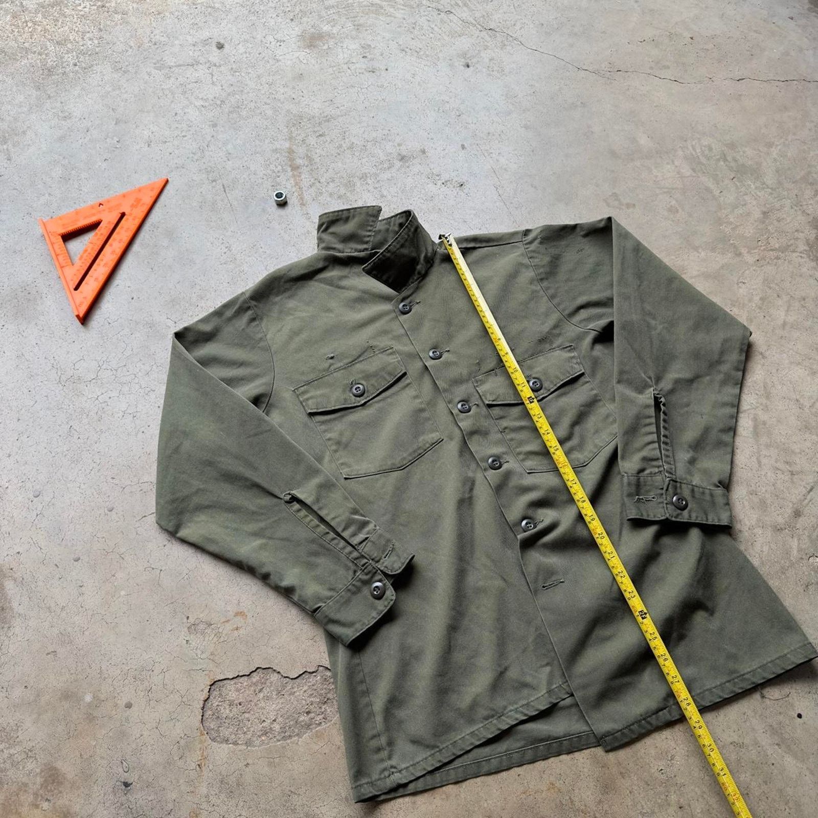 Japanese Brand × Vintage vintage Army 1960s Chemical Collar cotton button down shirt Size US S / EU 44-46 / 1 - 3 Thumbnail