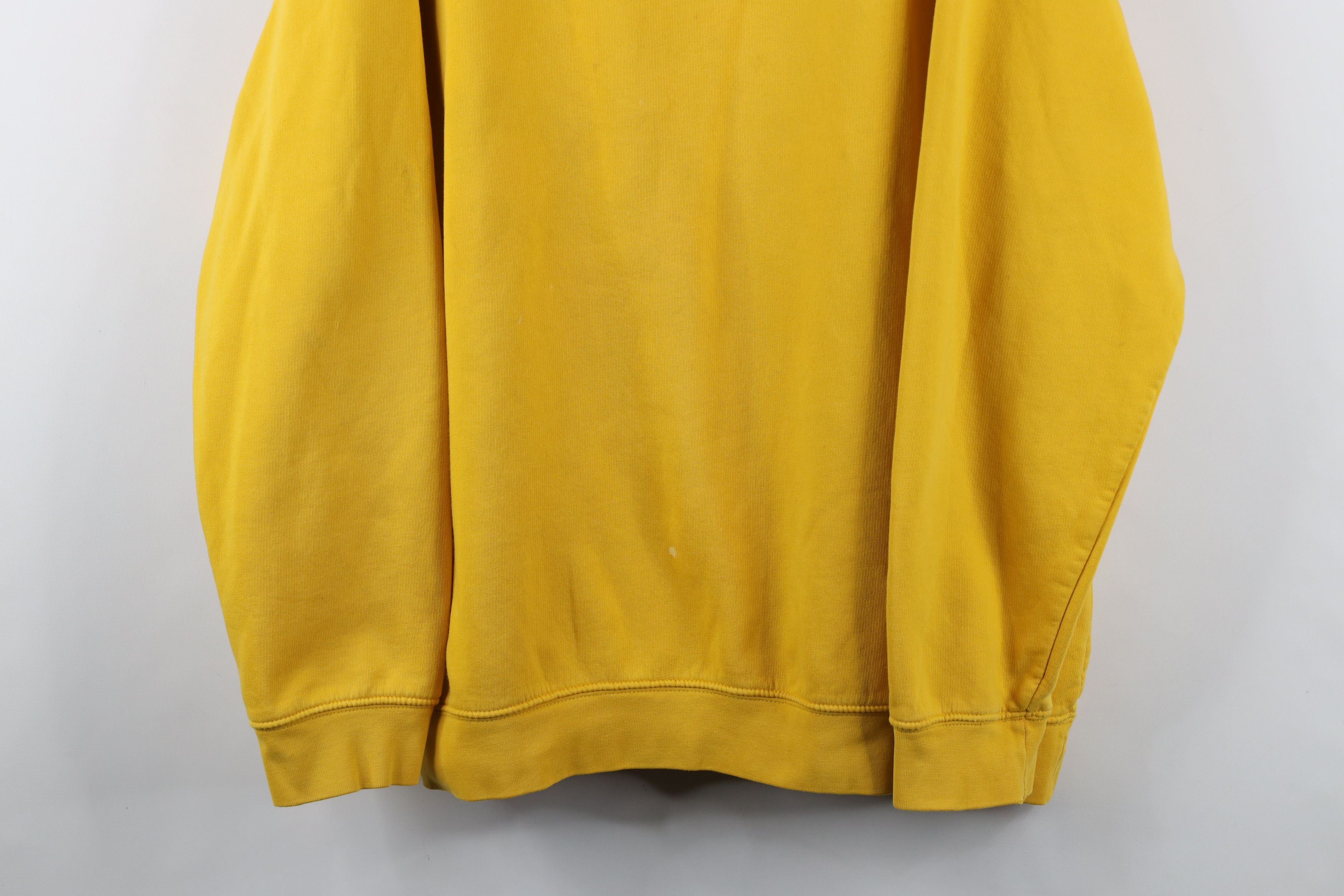 Nike × Vintage Vintage 90s Y2K Nike Mini Swoosh Sweatshirt Mustard Yellow Size US XL / EU 56 / 4 - 3 Thumbnail