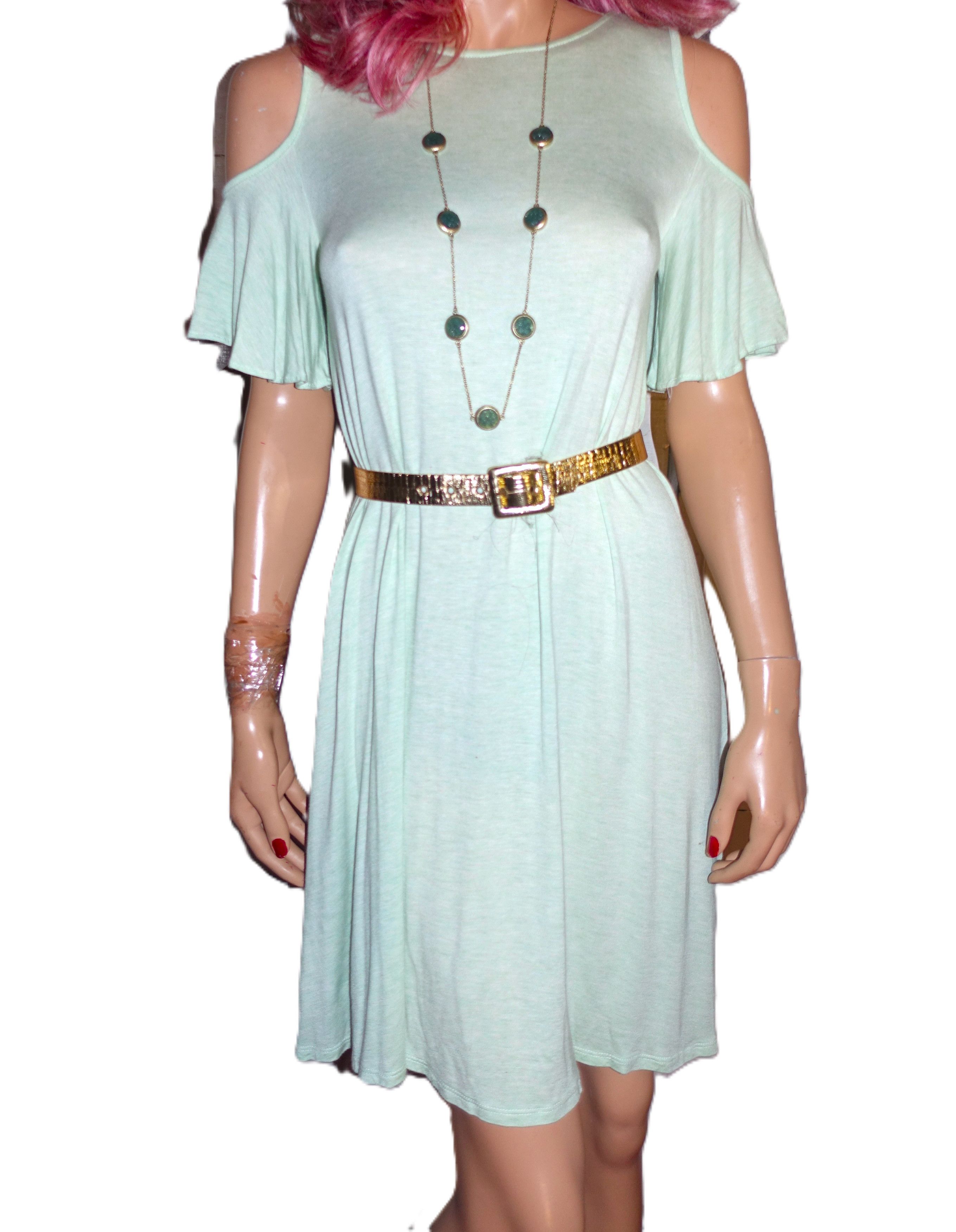 Other Hourglass Lilly Mint Green Cold Shoulder Dress XS Size XS / US 0-2 / IT 36-38 - 1 Thumbnail
