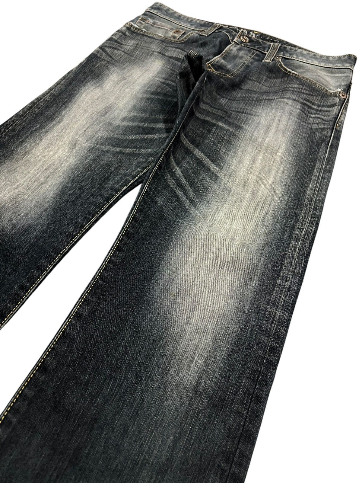 Edwin × Japanese Brand Vintage Y2k Edwin 503 Blue Trip Faded Straight Cut Jeans Size US 34 / EU 50 - 3 Thumbnail