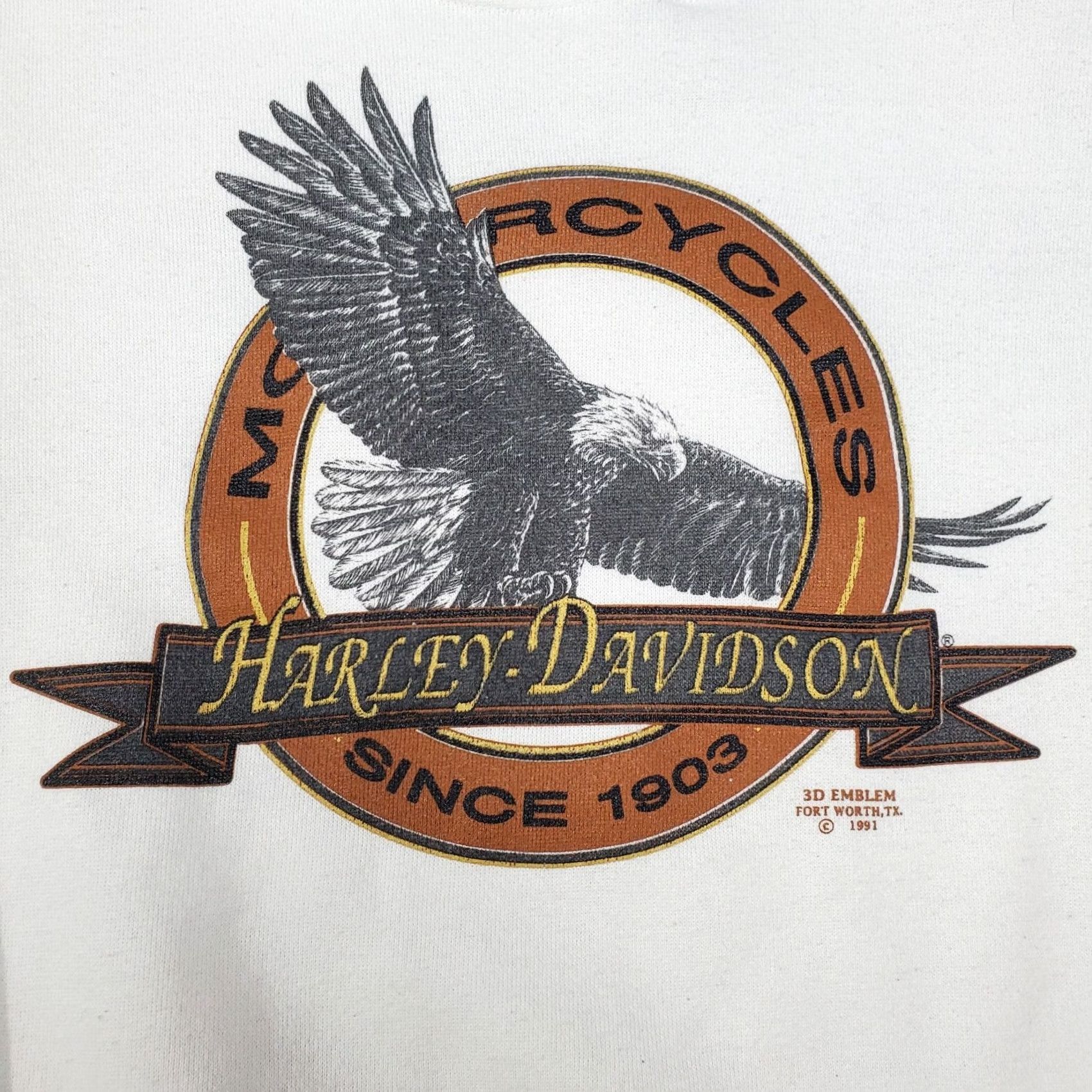 Harley Davidson VINTAGE Harley Davidson Sweatshirt Adult Medium White 1991 Eagle WI Size US M / EU 48-50 / 2 - 4 Thumbnail