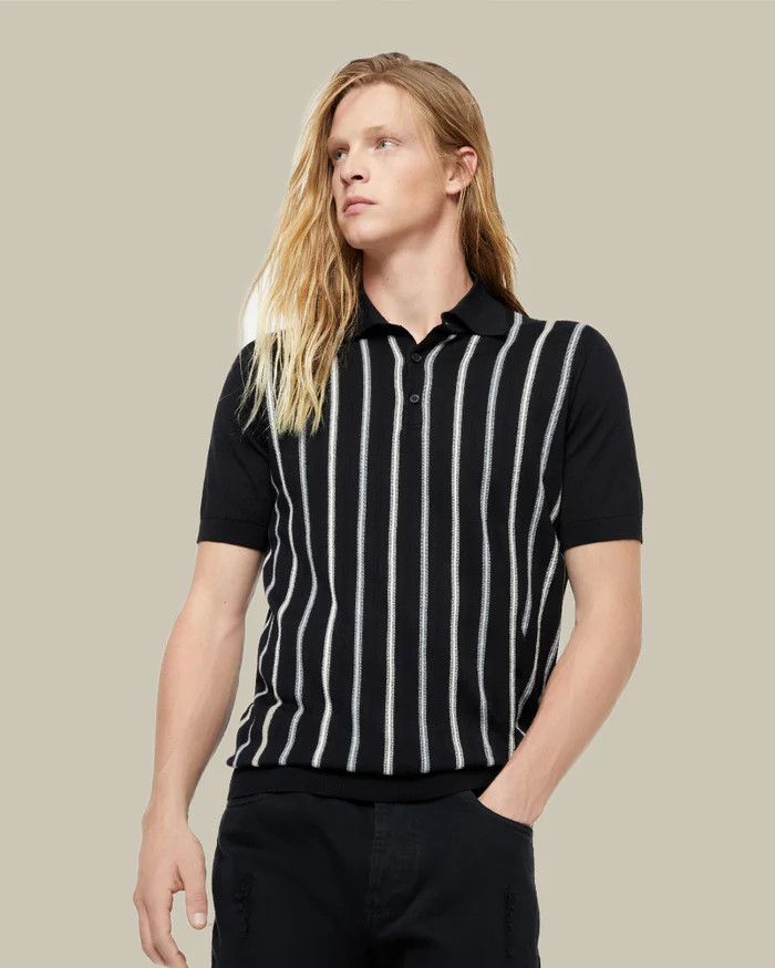 Polo Sweater in Black