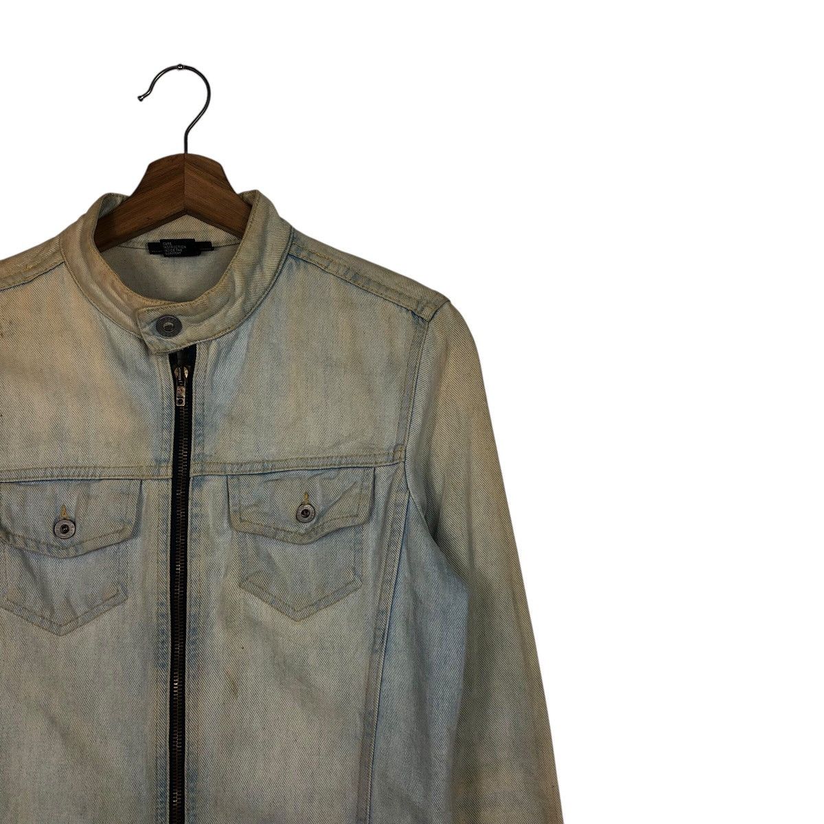 Diesel 📌Cropped Denim Biker Jacket Diesel Acid Wash Design Size US S / EU 44-46 / 1 - 7 Thumbnail