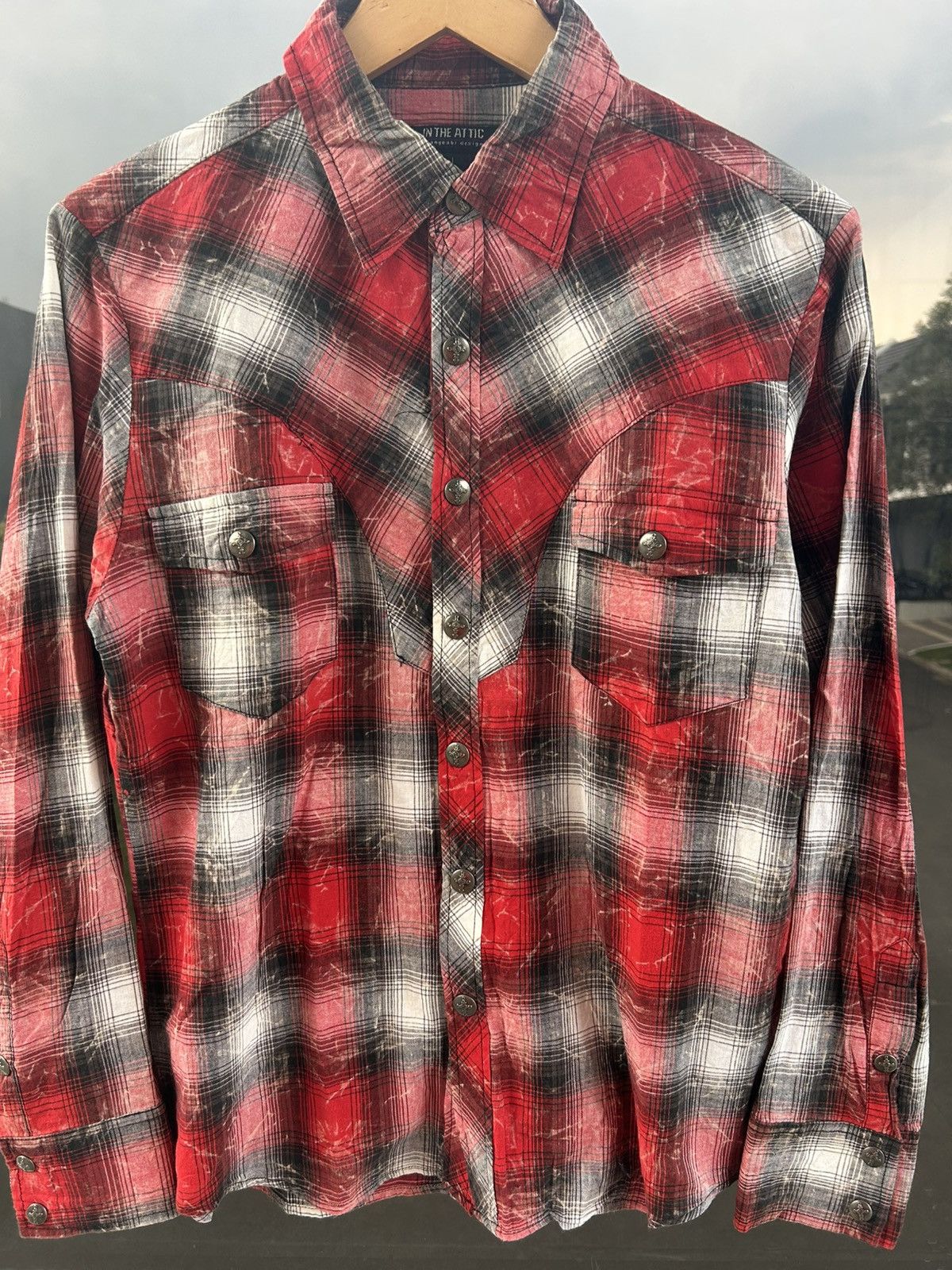 In The Attic In the Attic Changeable Design Distressed Punk Flannel Shirt Size L / US 10 / IT 46 - 2 Thumbnail