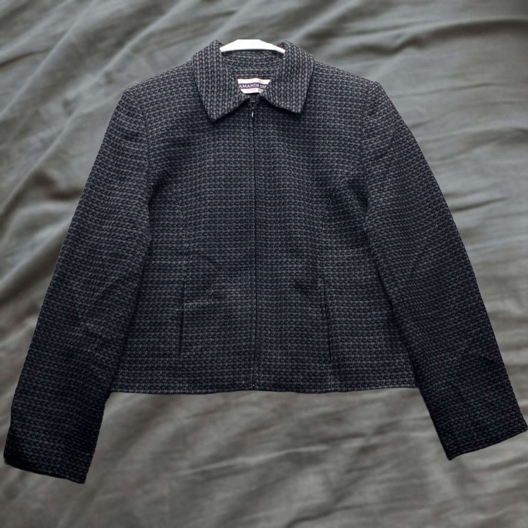 Vintage Amanda Smith Jacket Women Size 6 Wom ens Houndstooth Multi Wool Full Zip Collared Casual Shirt Size M / US 6-8 / IT 42-44 - 1 Thumbnail