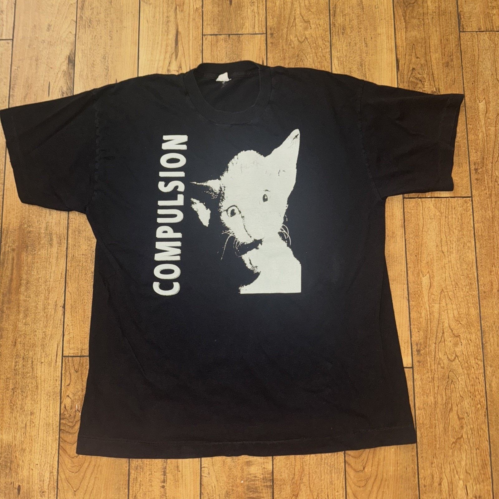 Band Tees × Vintage Vintage Screen Stars Compulsion T-Shirt Black 22x28 XL Size US XL / EU 56 / 4 - 1 Thumbnail