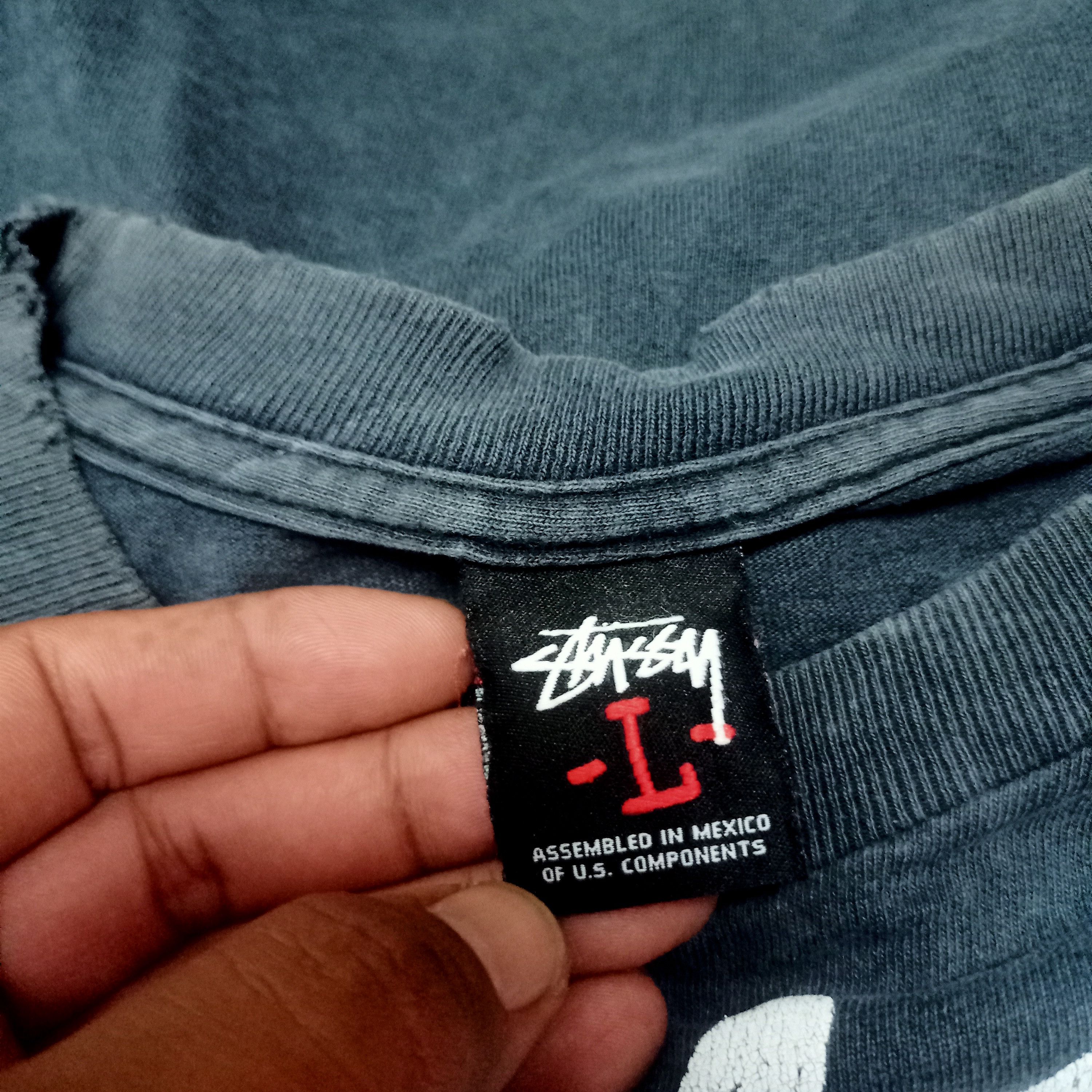 Band Tees × Stussy Distressed Stussy worldwide big logo tshirt Size US L / EU 52-54 / 3 - 3 Thumbnail