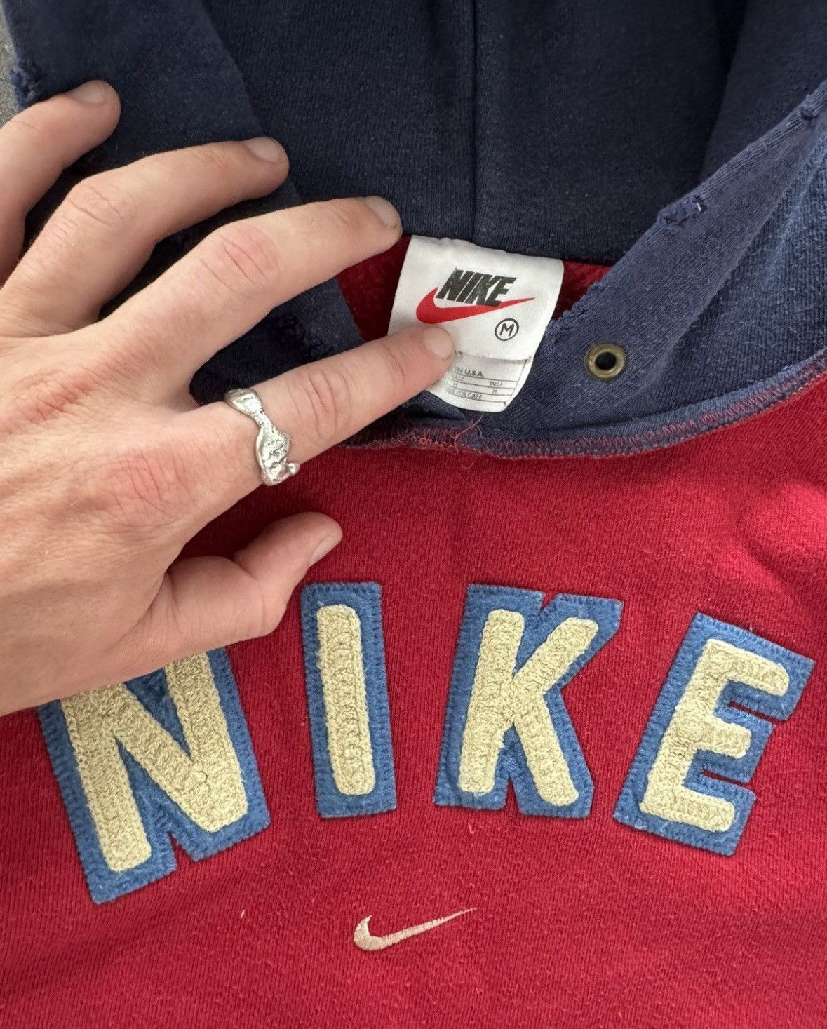 Nike Rare 90s reworked custom Nike big logo hoodie y2k Size US M / EU 48-50 / 2 - 3 Thumbnail