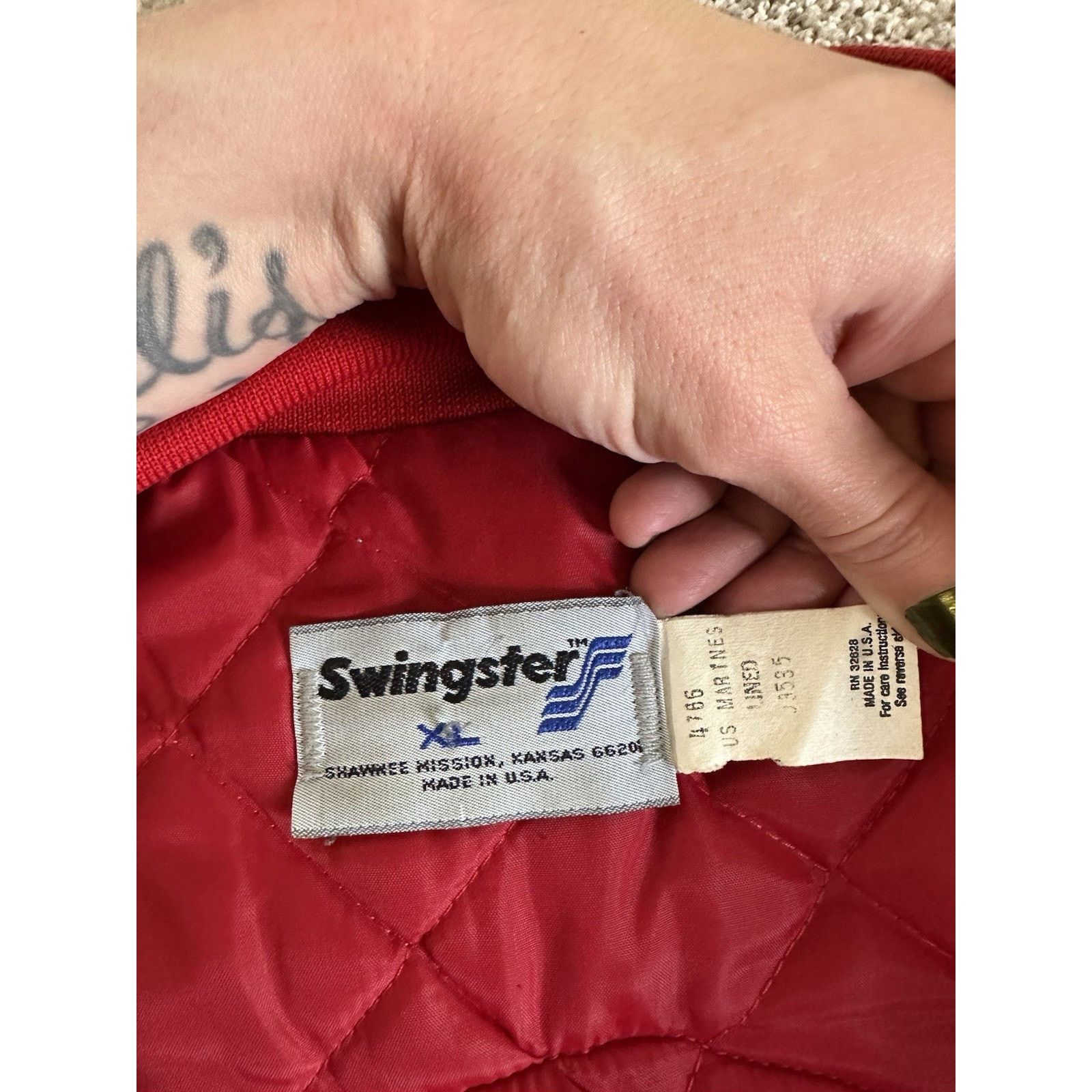 Swingster Vintage Swingster Jacket Mens XL Red Satin Bomber USA Size US XL / EU 56 / 4 - 3 Thumbnail