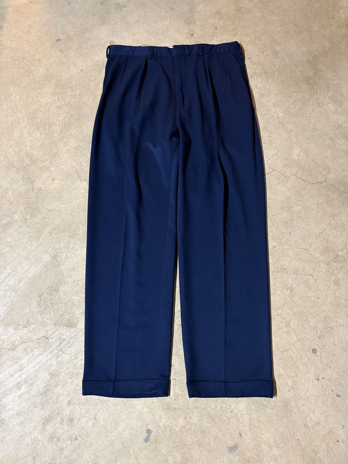 Polo Ralph Lauren VTG 90s Polo Ralph Lauren Pleated Polyester Slacks Pants Size US 36 / EU 52 - 1 Thumbnail