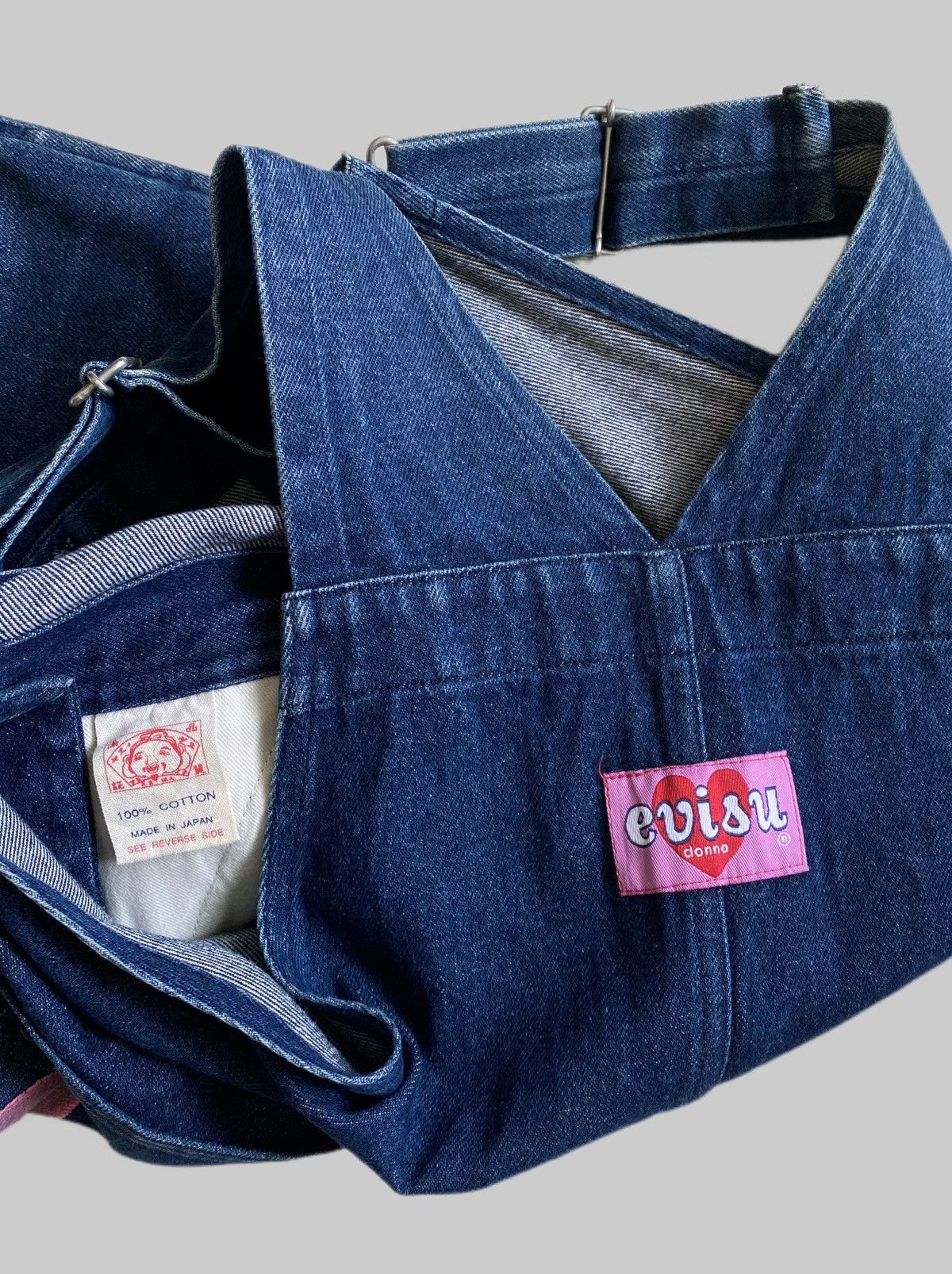 Evisu Vintage Evisu Donna Denim Pinafore Maxi Dress Size L / US 10 / IT 46 - 4 Thumbnail