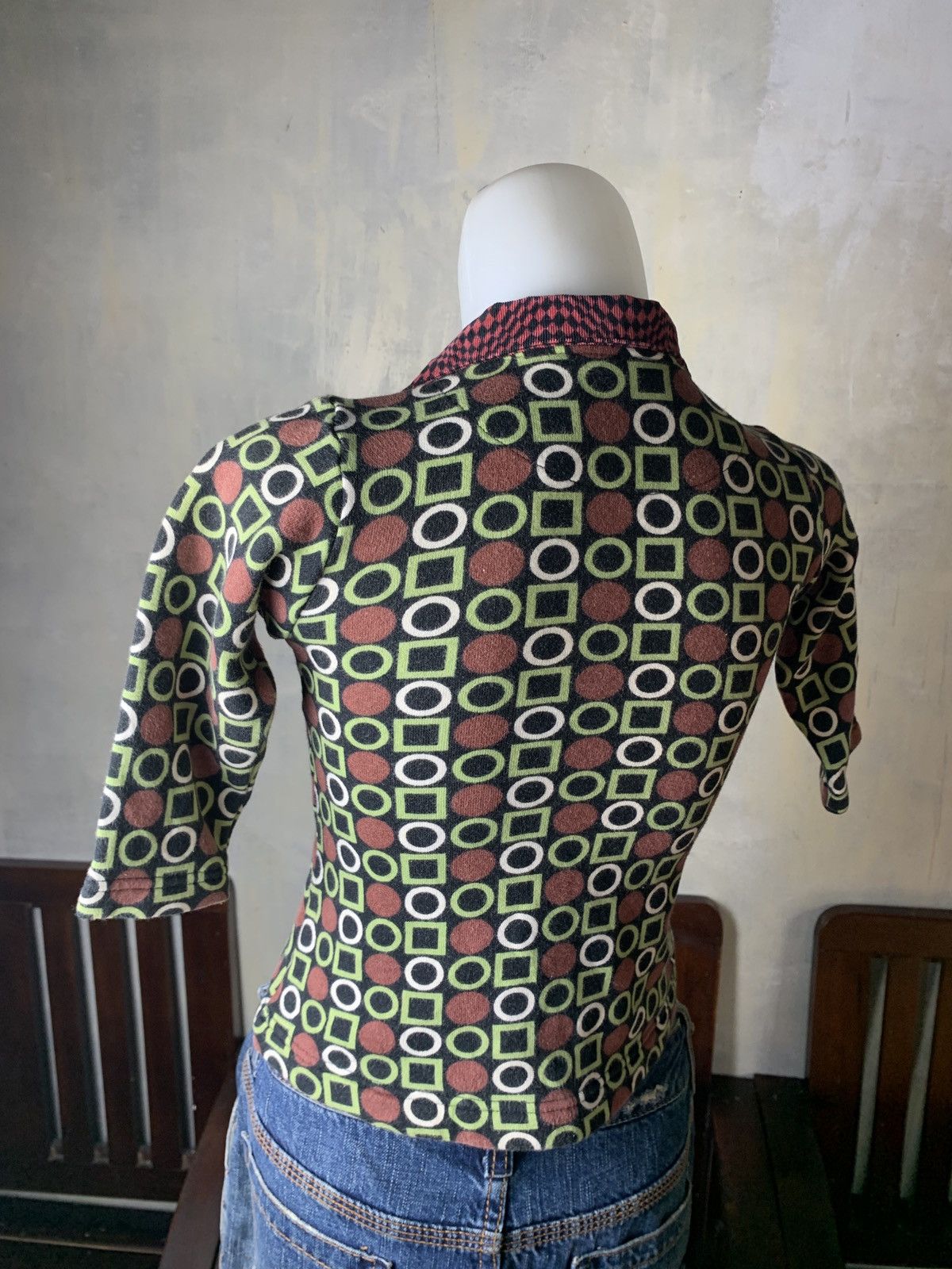 Mr. Junko 2000s Junko Koshino Petite Colection Unique Pattern Polo Top Size XS / US 0-2 / IT 36-38 - 3 Thumbnail