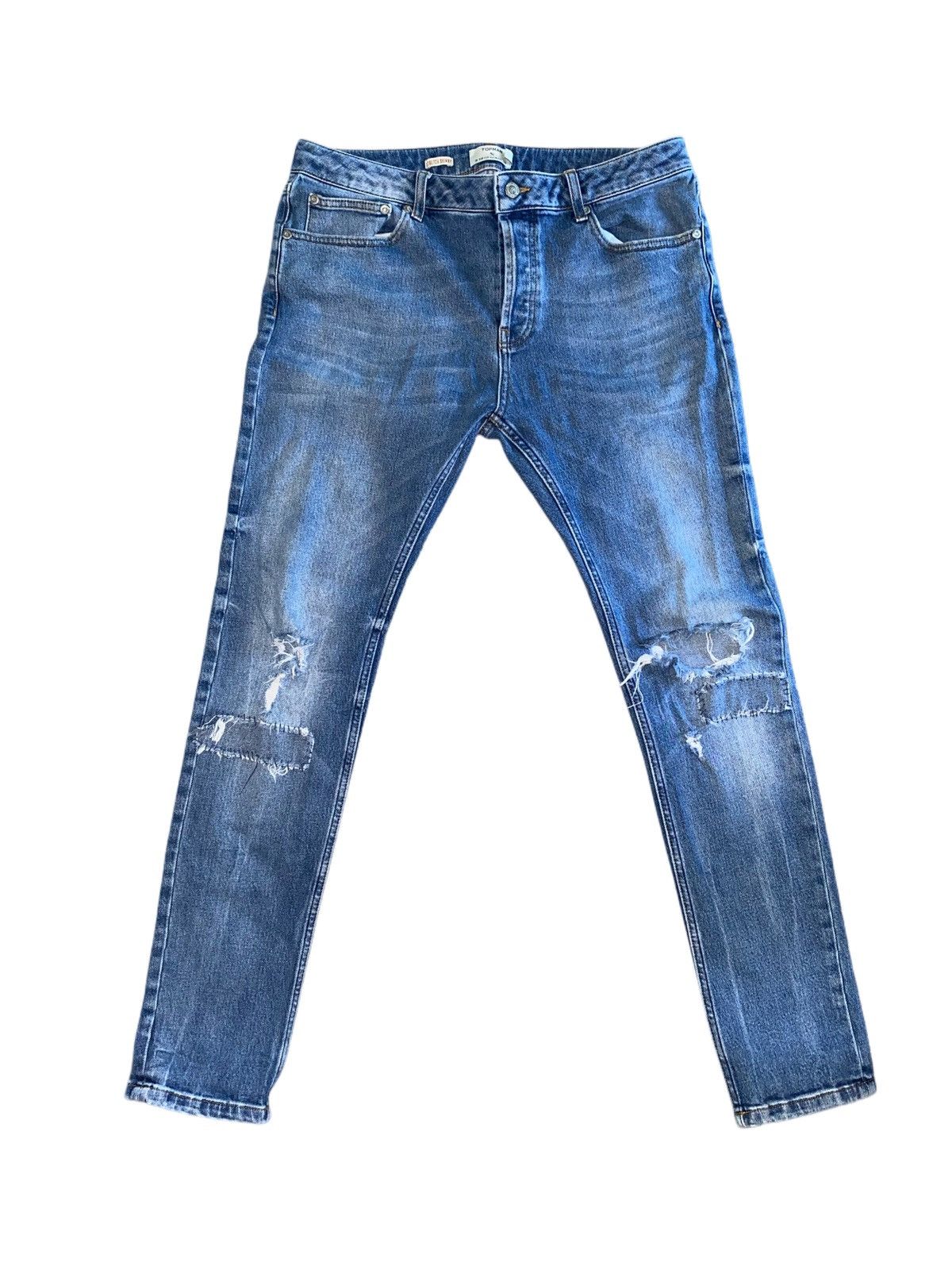 Topman Topman Patchwork Denim Skinny Jeans Size US 34 / EU 50 - 1 Thumbnail