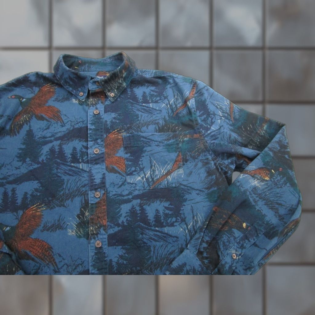 Croft & Barrow Croft & Barrow Shirt Mens M Blue All Over Print Bird Hunting Sportsman Shacket Size US M / EU 48-50 / 2 - 1 Thumbnail