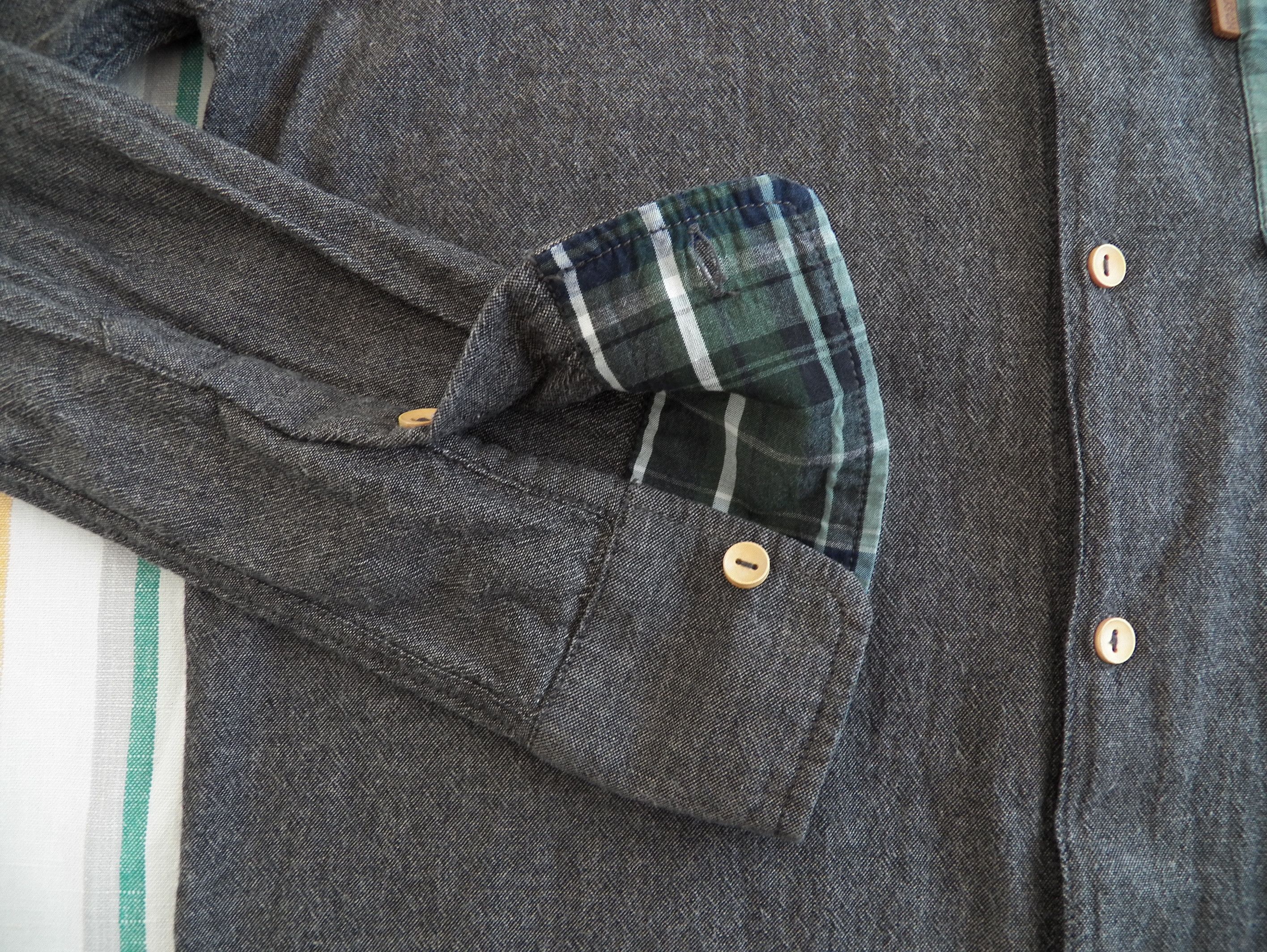 Flannel Alprausch Mens Shirt dark grey brushed oxford cotton Size US M / EU 48-50 / 2 - 7 Thumbnail