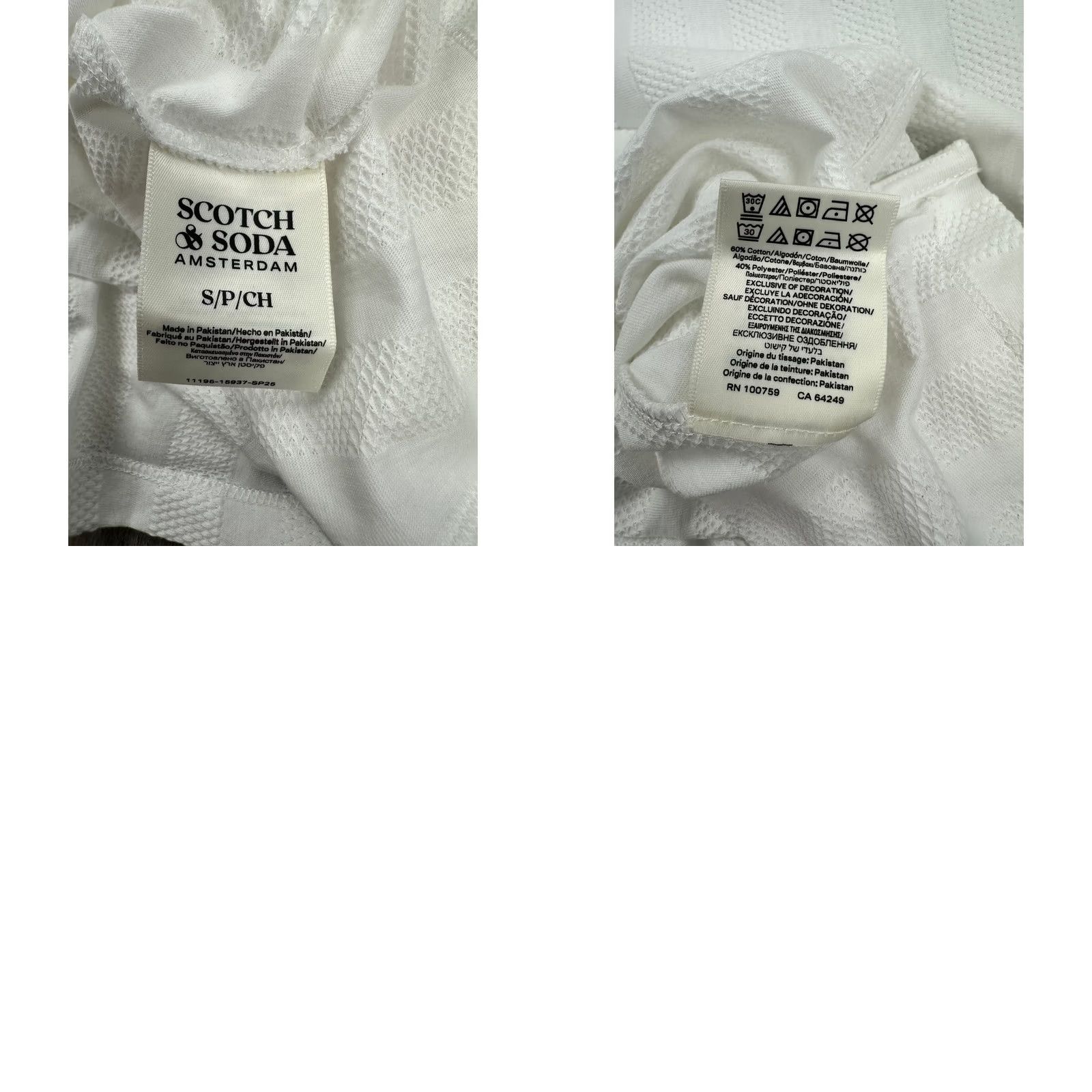 Scotch & Soda VINTAGE? Scotch & Soda Popcorn Pique Zip Polo Star White Cotton Blend NWT Small Men Size US S / EU 44-46 / 1 - 8 Thumbnail