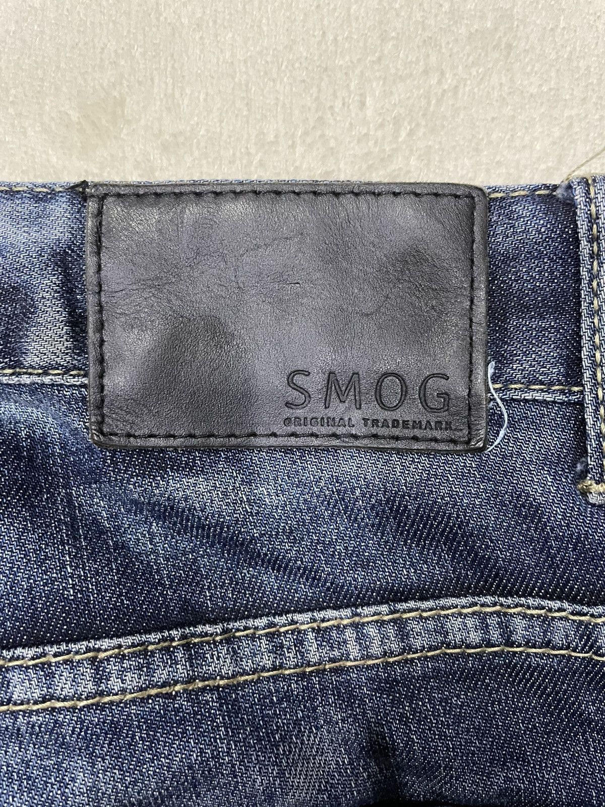 Japanese Brand Vintage SMOG Straight Cut Faded Dark Blue Jeans Size US 34 / EU 50 - 16 Thumbnail