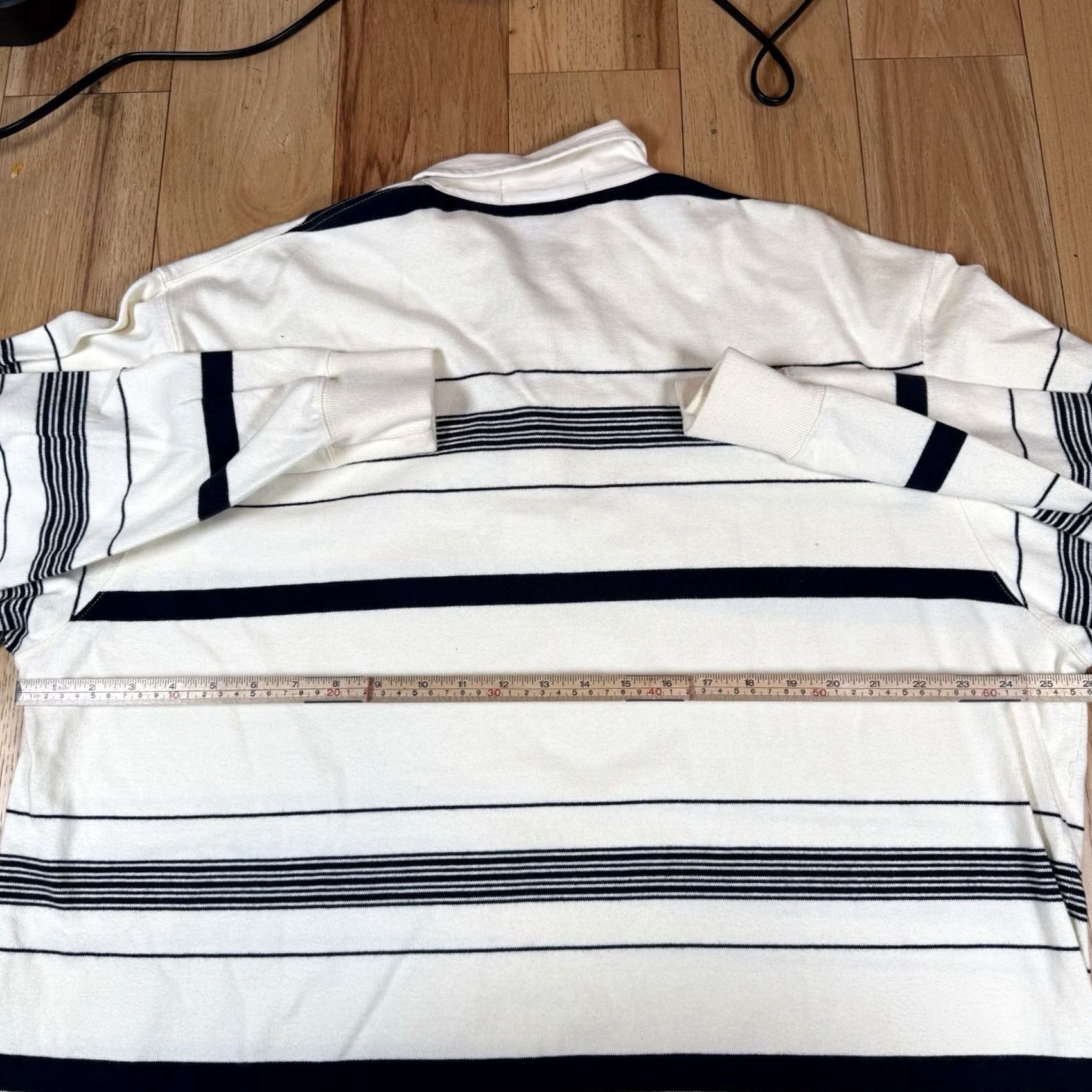 Ralph Lauren VINTAGE Polo Ralph Lauren Rugby Shirt Mens XL White Stripe Long Sleeve Size US XL / EU 56 / 4 - 4 Thumbnail