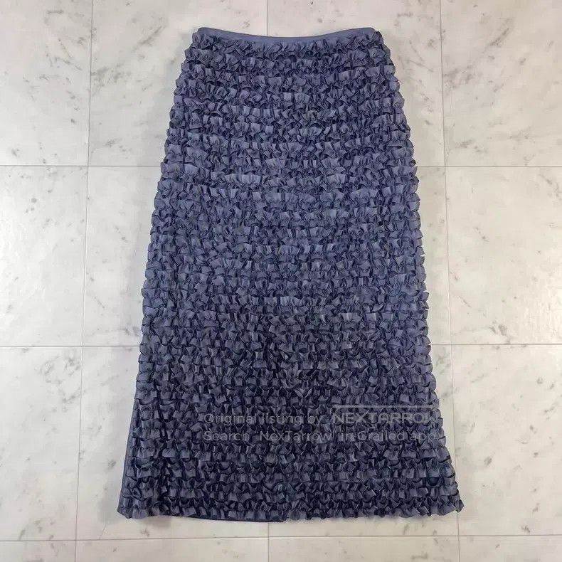 Comme des Garcons Comme des Garcons Size M Gray Blue 3D Pleated Satin Skirt Size 23" - 1 Thumbnail
