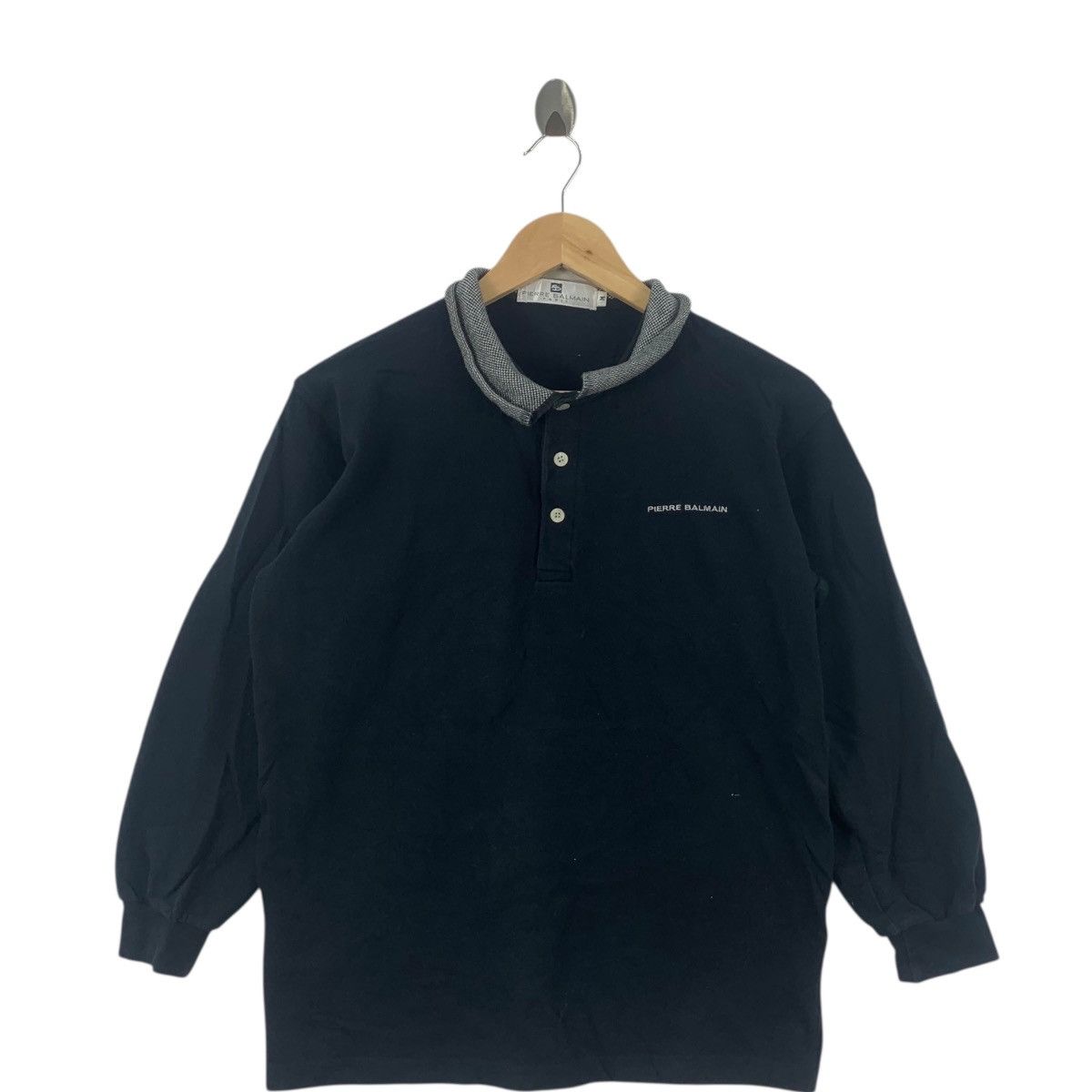Pierre Balmain Vintage PIERRE BALMAIN PARIS Herringbone Collar Polo Tee Size US M / EU 48-50 / 2 - 4 Thumbnail