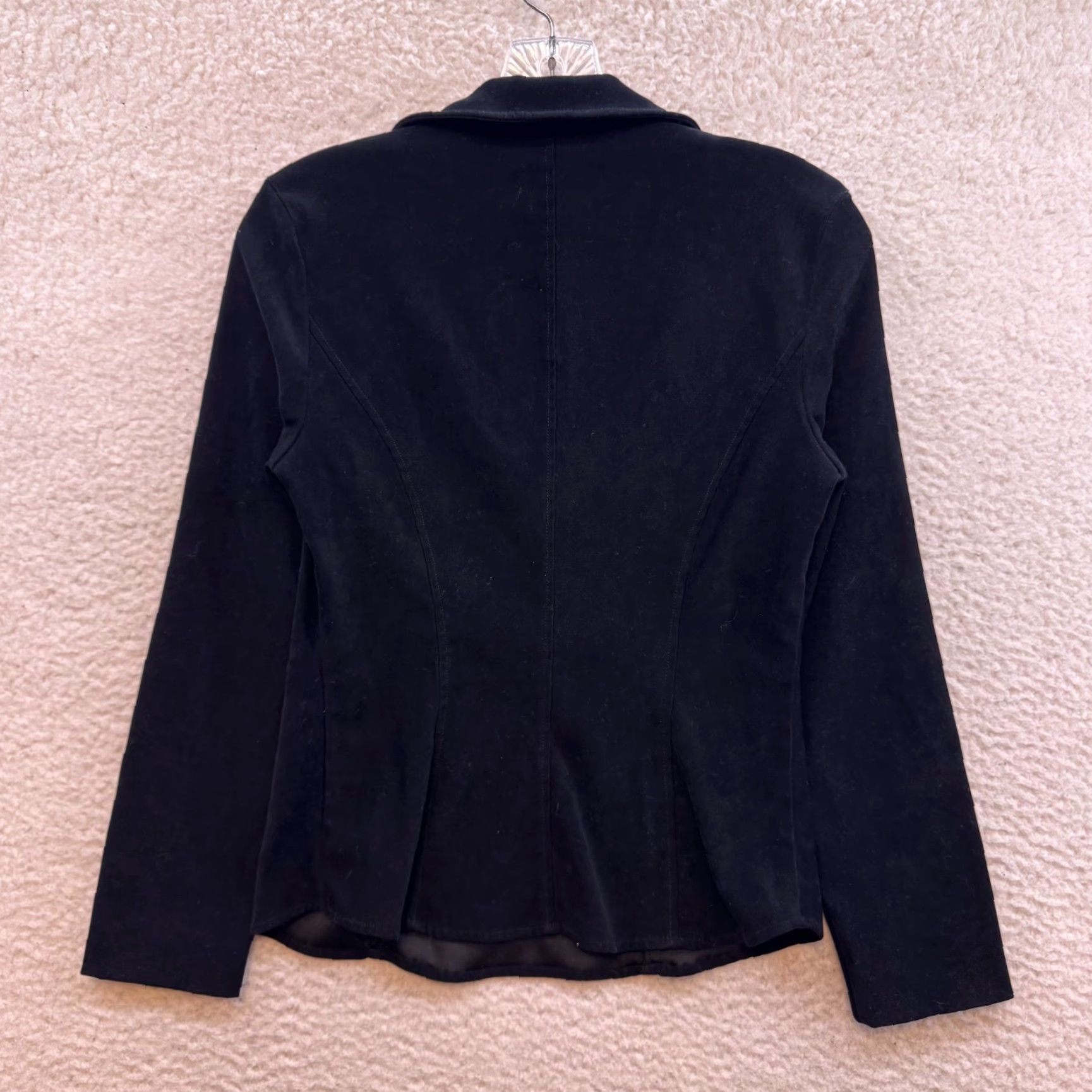 Vintage VINTAGE 90s Y2K BCBG Black Suede Collared Top Blouse Shirt Medium M Office Corpcore Womens Size M / US 6-8 / IT 42-44 - 2 Thumbnail