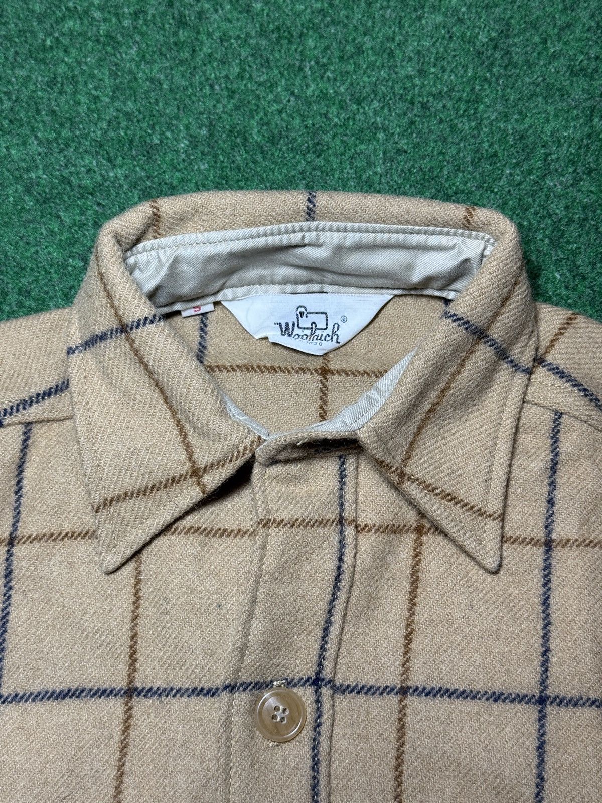 Woolrich Woolen Mills Vtg 60s Woolrich Deadstock Tan Plaid Sm Button Up Wool Shirt Size US S / EU 44-46 / 1 - 2 Thumbnail