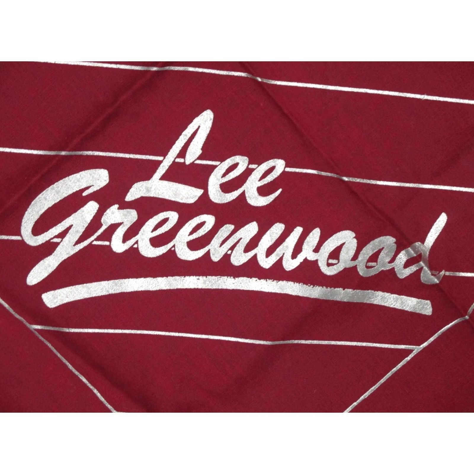 Lee VINTAGE DEADSTOCK 80s LEE GREENWOOD CONCERT BANDANA handkerchief country tour Men Red Size ONE SIZE - 4 Thumbnail