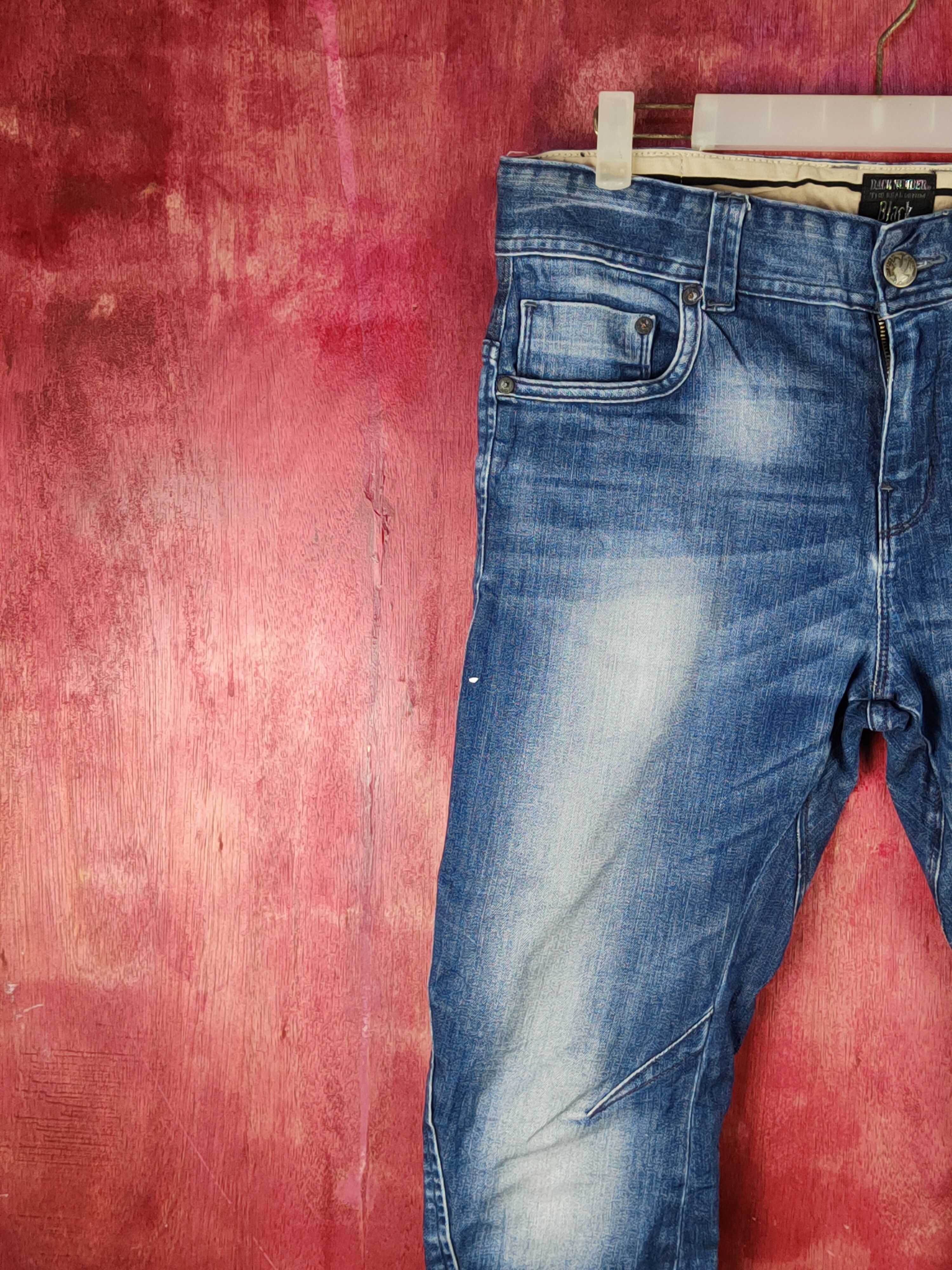 Japanese Brand Back Number-Black Dark Blue Faded Multipocket Denim #S1599 Size US 30 / EU 46 - 3 Thumbnail