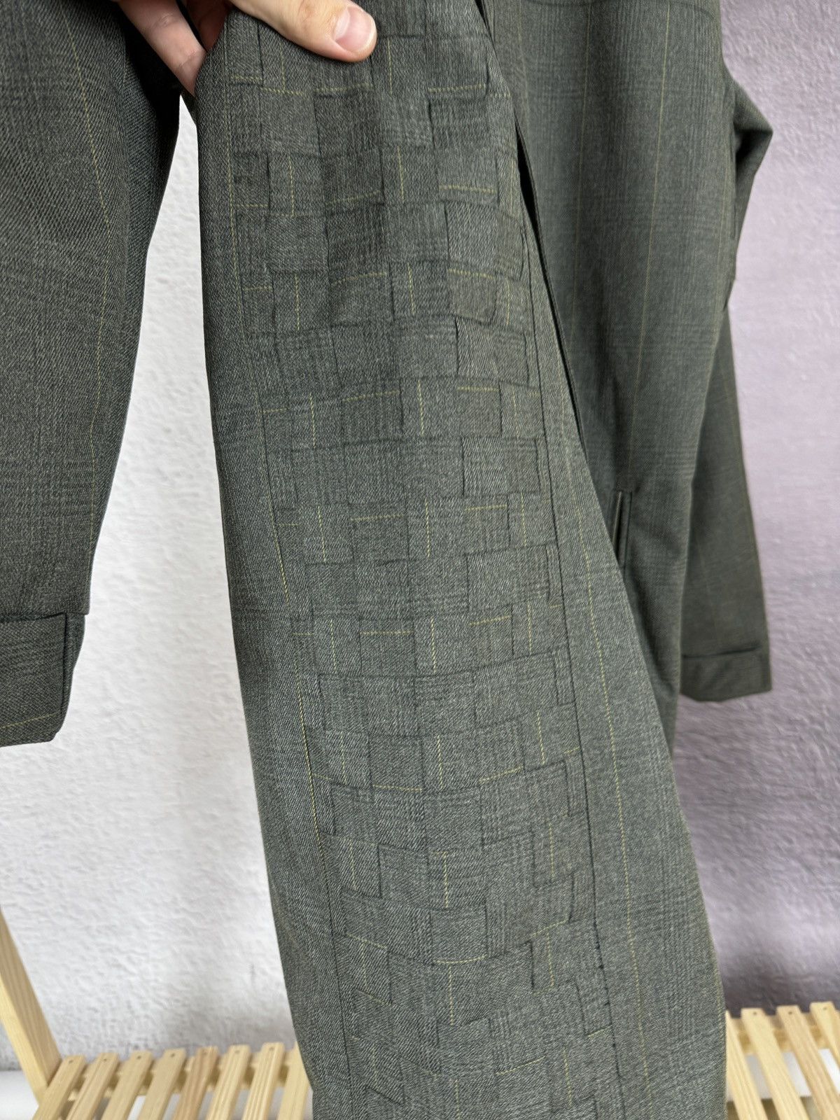 Oakley Oakley vintage FA07 grey checkered avant garde long jacket Size US XL / EU 56 / 4 - 14 Thumbnail