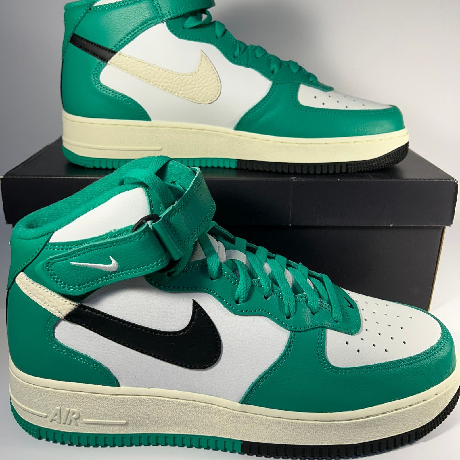 Nike Nike Air Force 1 Mid '07 LV8 White/Black/Stadium Green Sz 12 Size US 12 / EU 45 - 4 Thumbnail