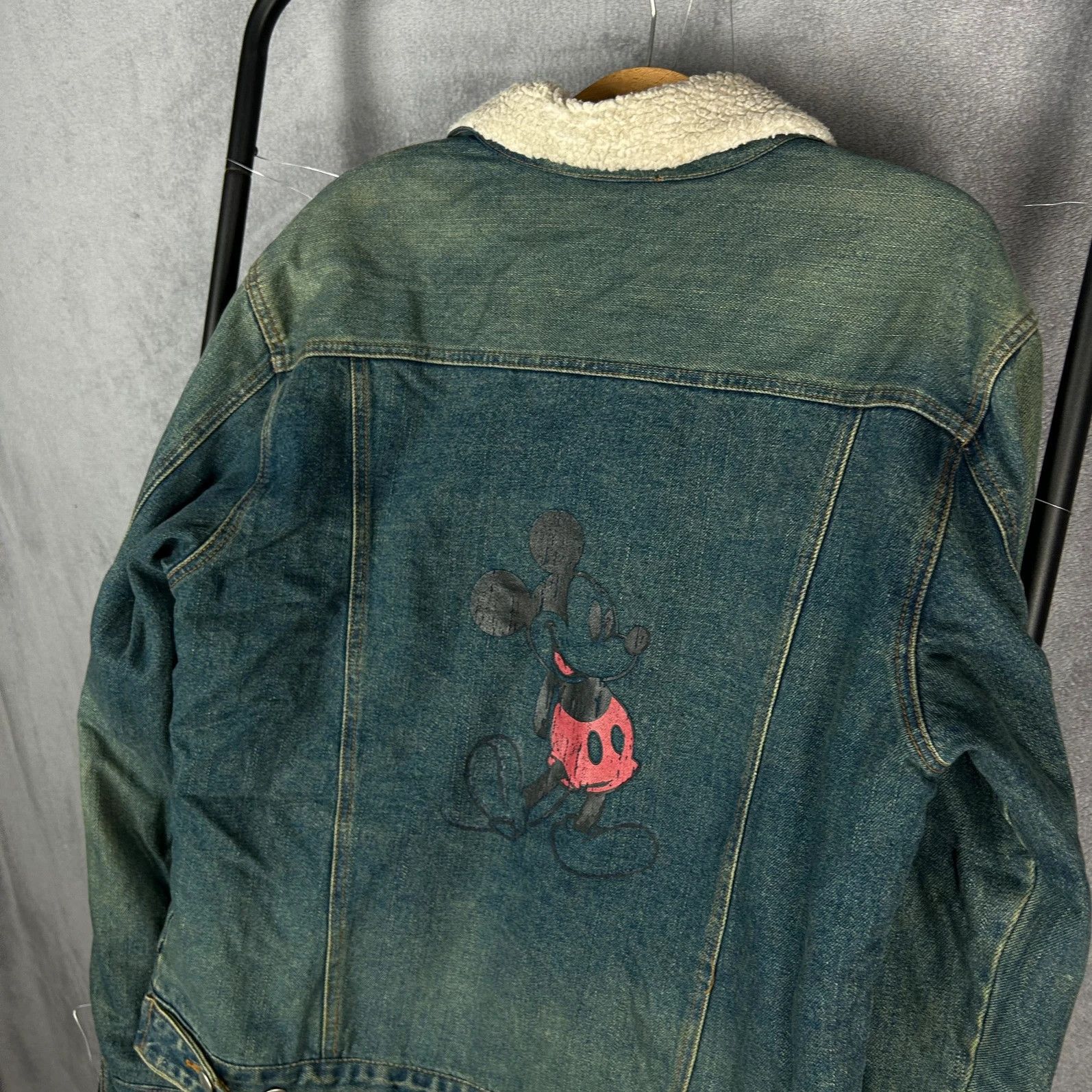 Disney Disney Jacket denim Sherpa duży Mickey big logo print Size US S / EU 44-46 / 1 - 3 Thumbnail