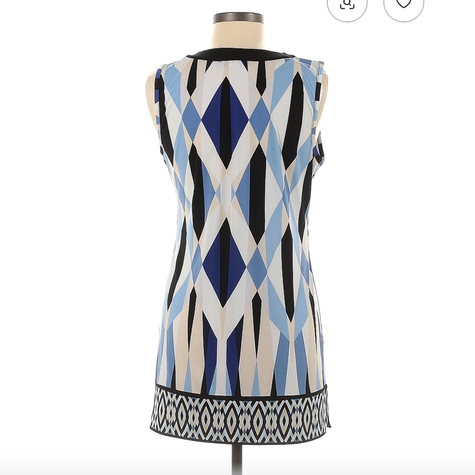Other White House Black Market Sleeveless Blue Geometric Top SizeM Size M / US 6-8 / IT 42-44 - 2 Thumbnail