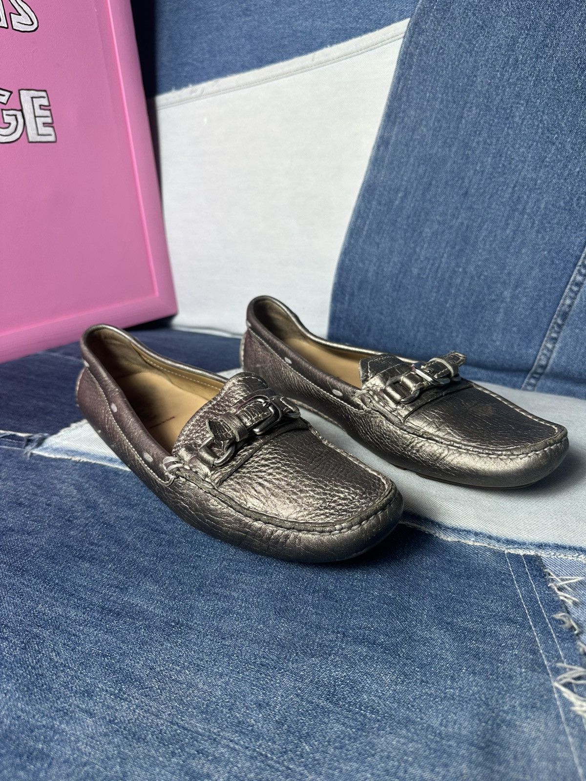 Prada Prada Leather Flats Loafers Logo Buckle Shoes Vintage Size US 8 / IT 38 - 5 Thumbnail