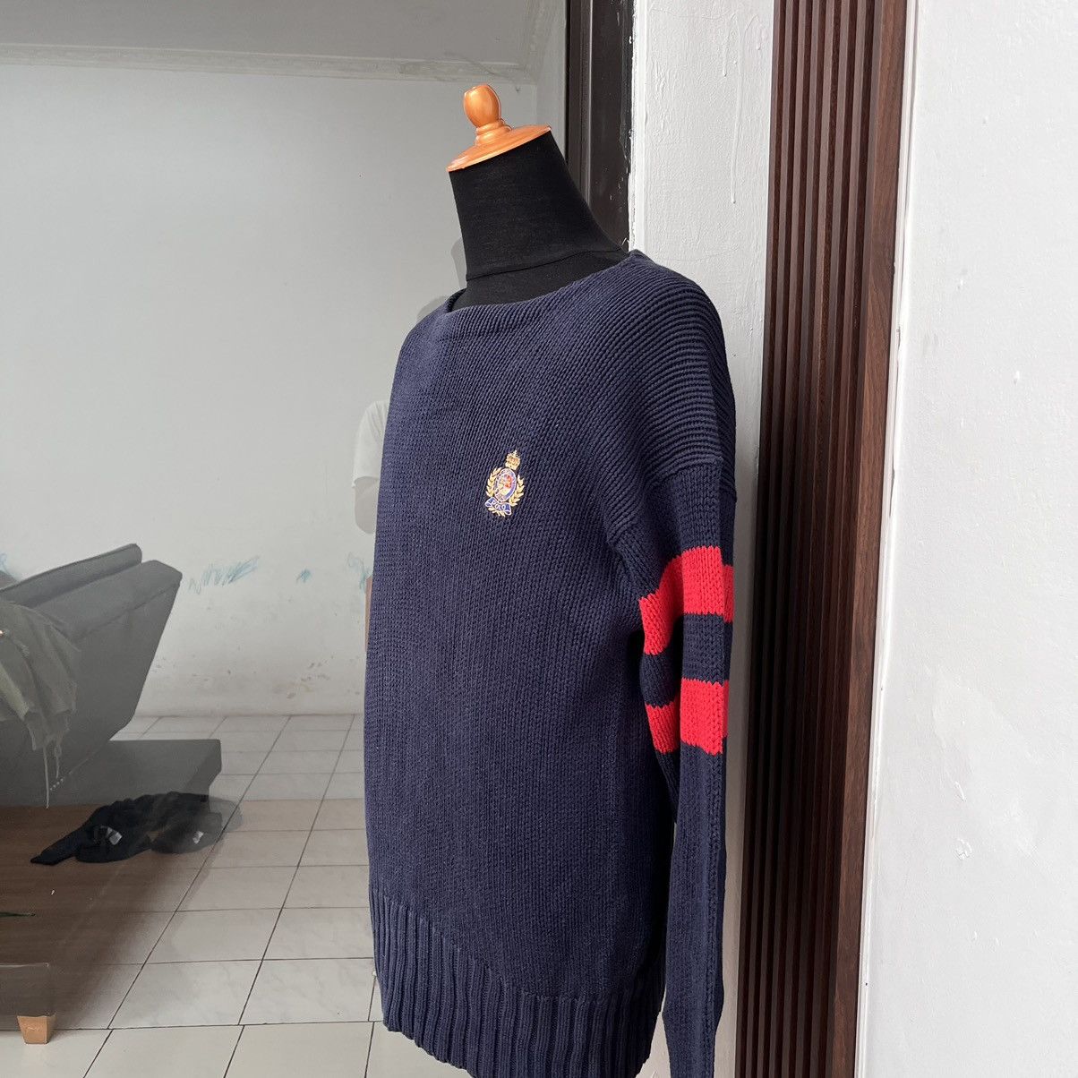 Polo Ralph Lauren × Vintage 💸BINDING💸 Vintage 90s Polo Ralph Luren CREST Logo Knitwear Size US L / EU 52-54 / 3 - 3 Thumbnail
