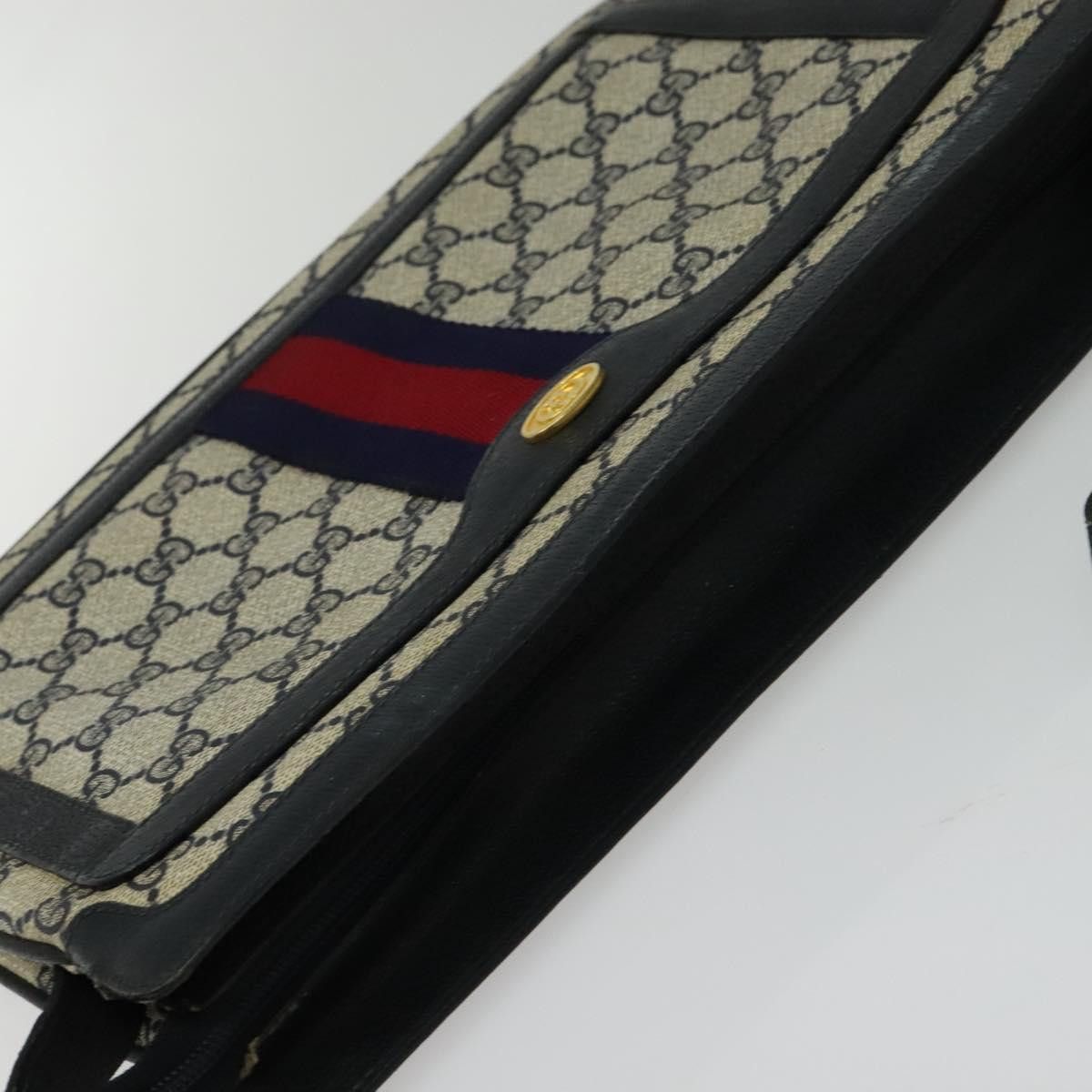 Gucci GUCCI GG Supreme Sherry Line Shoulder Bag Pvc Navy Gold 41 Size ONE SIZE - 6 Thumbnail