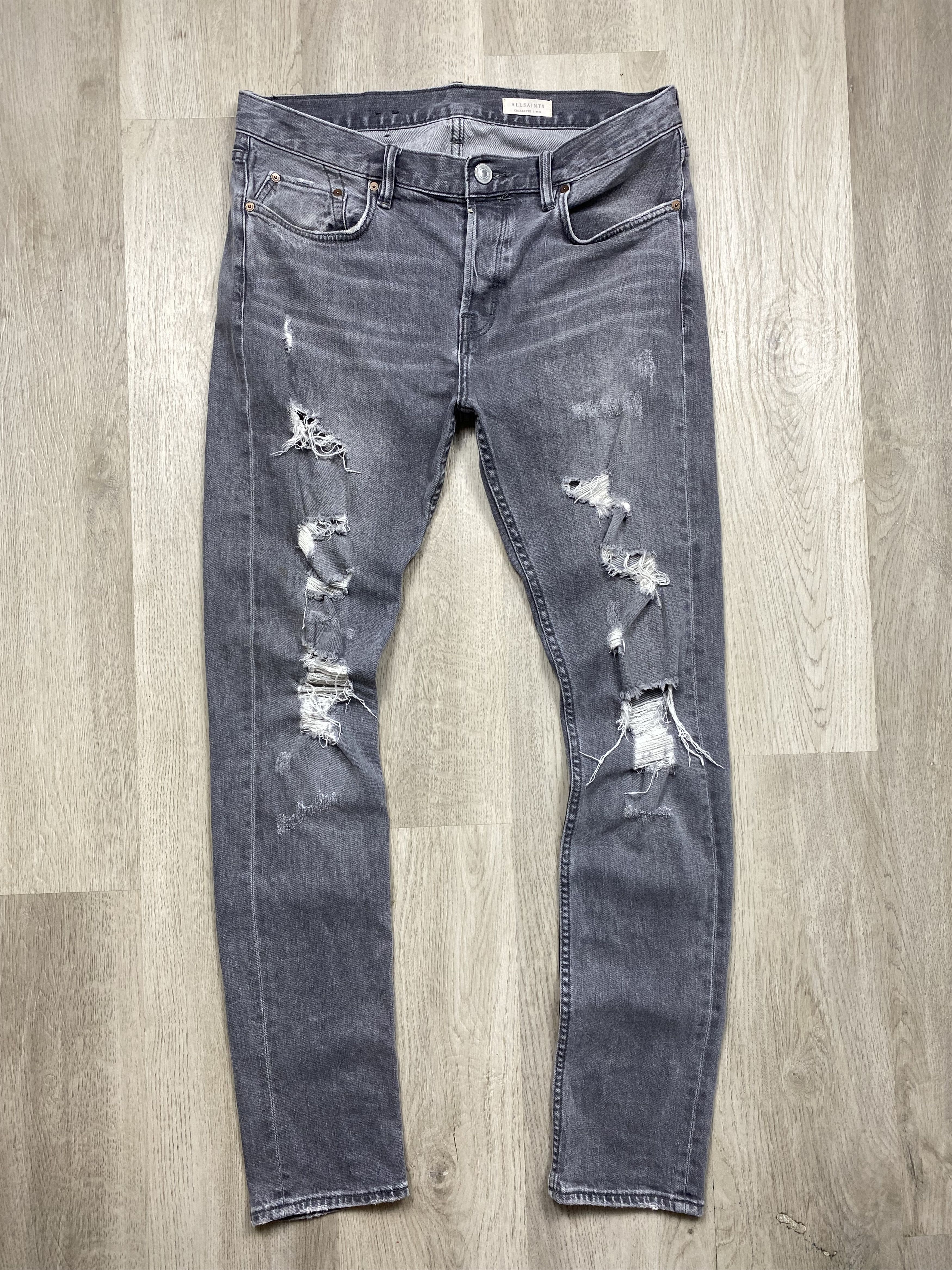 Allsaints Allsaints Distressed Denim Pants Mens Jeans Y2K Slim Fit Size US 32 / EU 48 - 1 Thumbnail