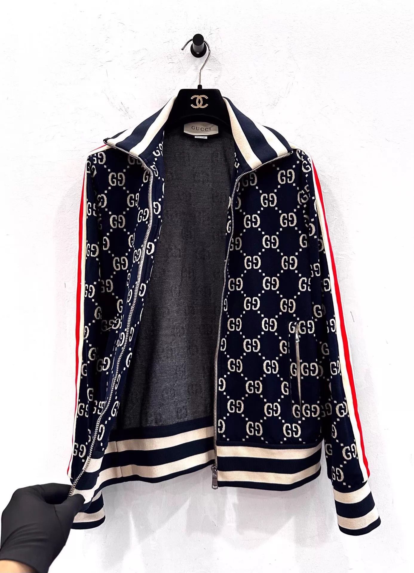 Gucci Blue GG Pattern Zip-Up er Jacket XS Size US XS / EU 42 / 0 - 4 Thumbnail