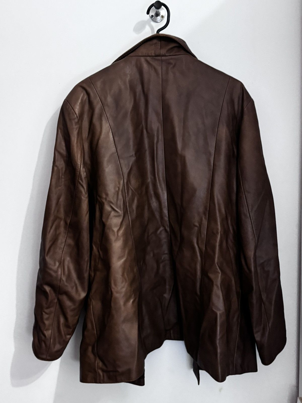 Other Vintage Brown Genuine Leather Jacket Oversized Blazer Style Size US L / EU 52-54 / 3 - 2 Thumbnail