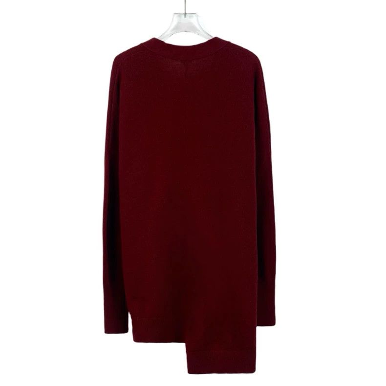 Loewe Loewe Red floral embroidered wool V-neck irregular long sl Size XS / US 0-2 / IT 36-38 - 2 Thumbnail