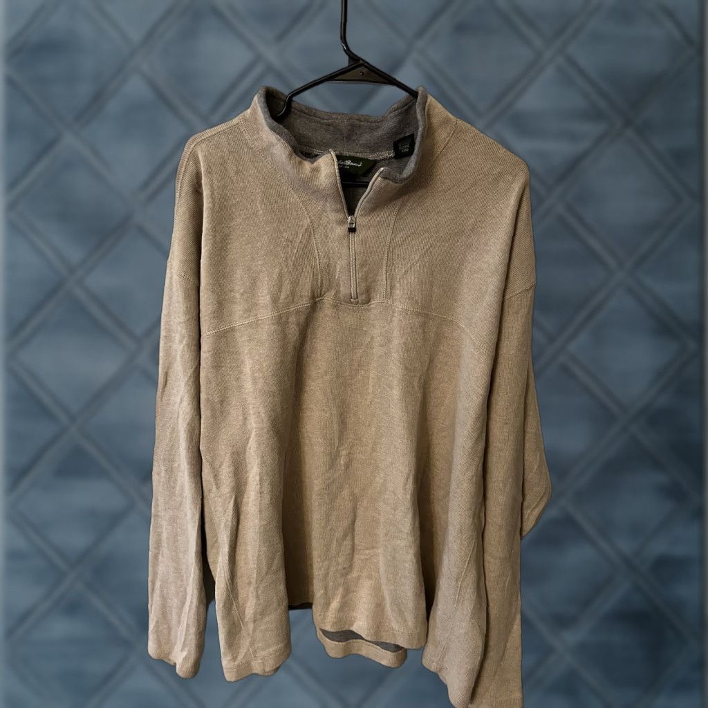 Eddie Bauer VINTAGE Eddie Bauer Men’s Sweater 1/4 Zip Cotton Brown 2XL Pullover Adult Size 2XL Mens Size US XXL / EU 58 / 5 - 1 Thumbnail